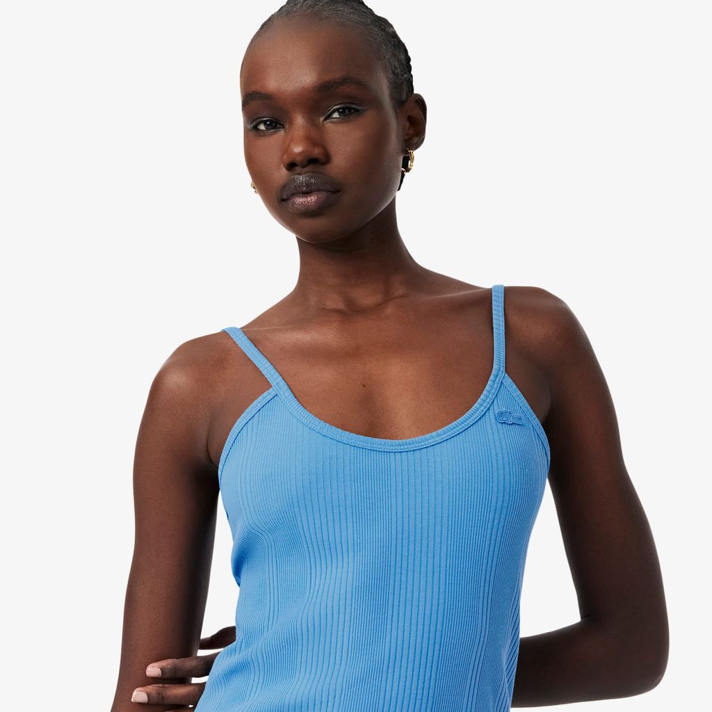 Đầm Maxi Lacoste Nữ Ôm Dáng Chất Liệu Cotton Gân Có Dây