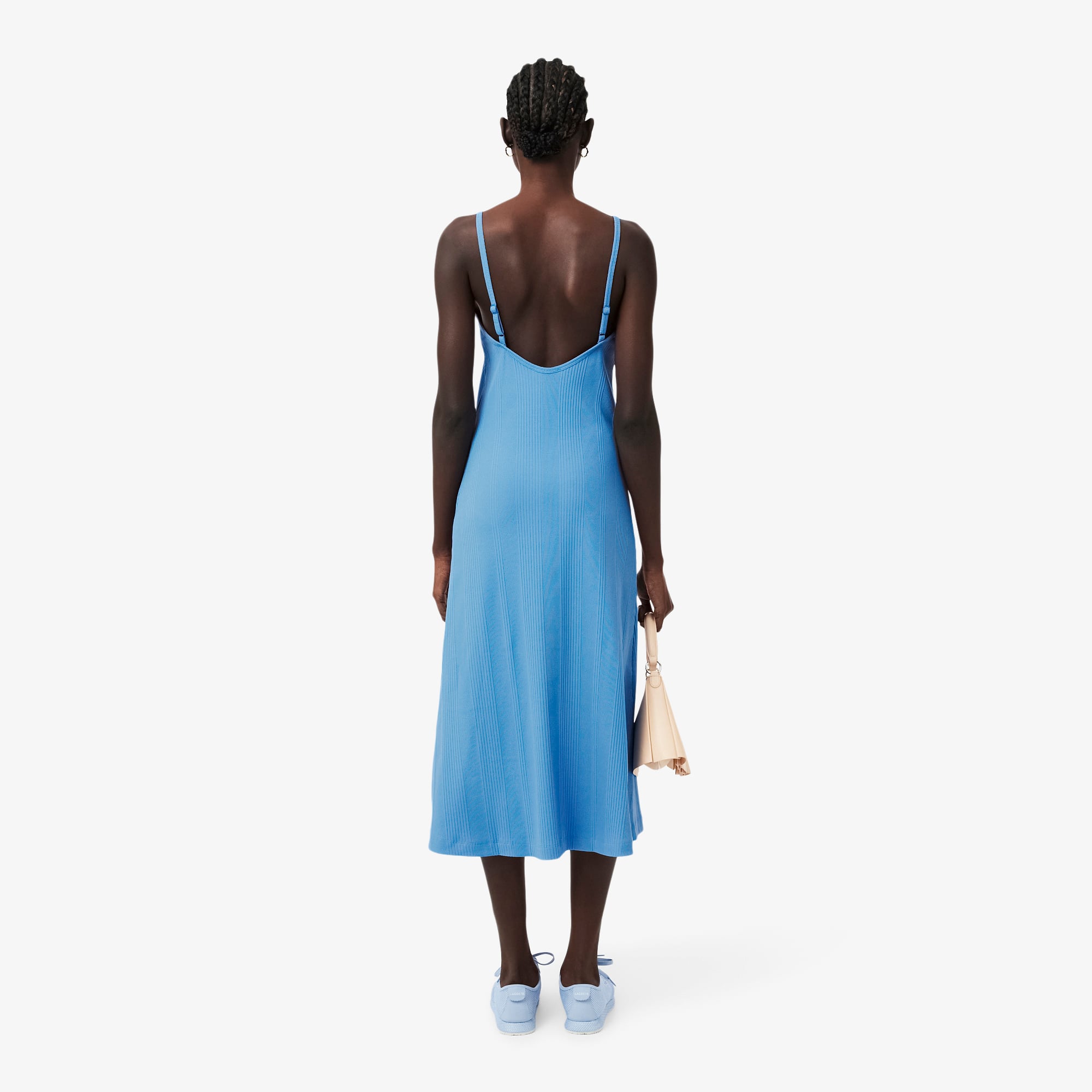 Đầm Maxi Lacoste Nữ Ôm Dáng Chất Liệu Cotton Gân Có Dây