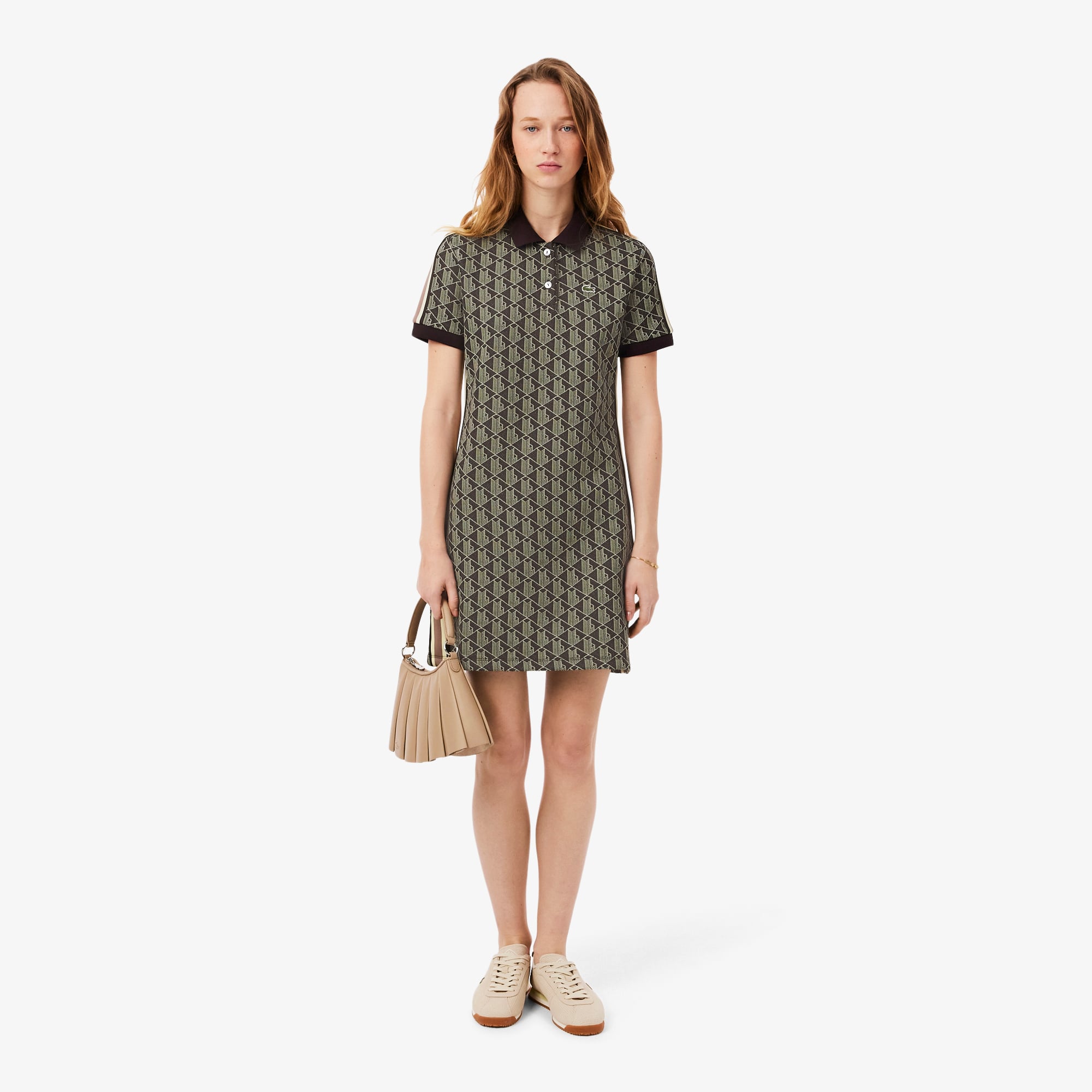 Đầm Polo Lacoste Nữ Ôm Dáng Họa Tiết Monogram