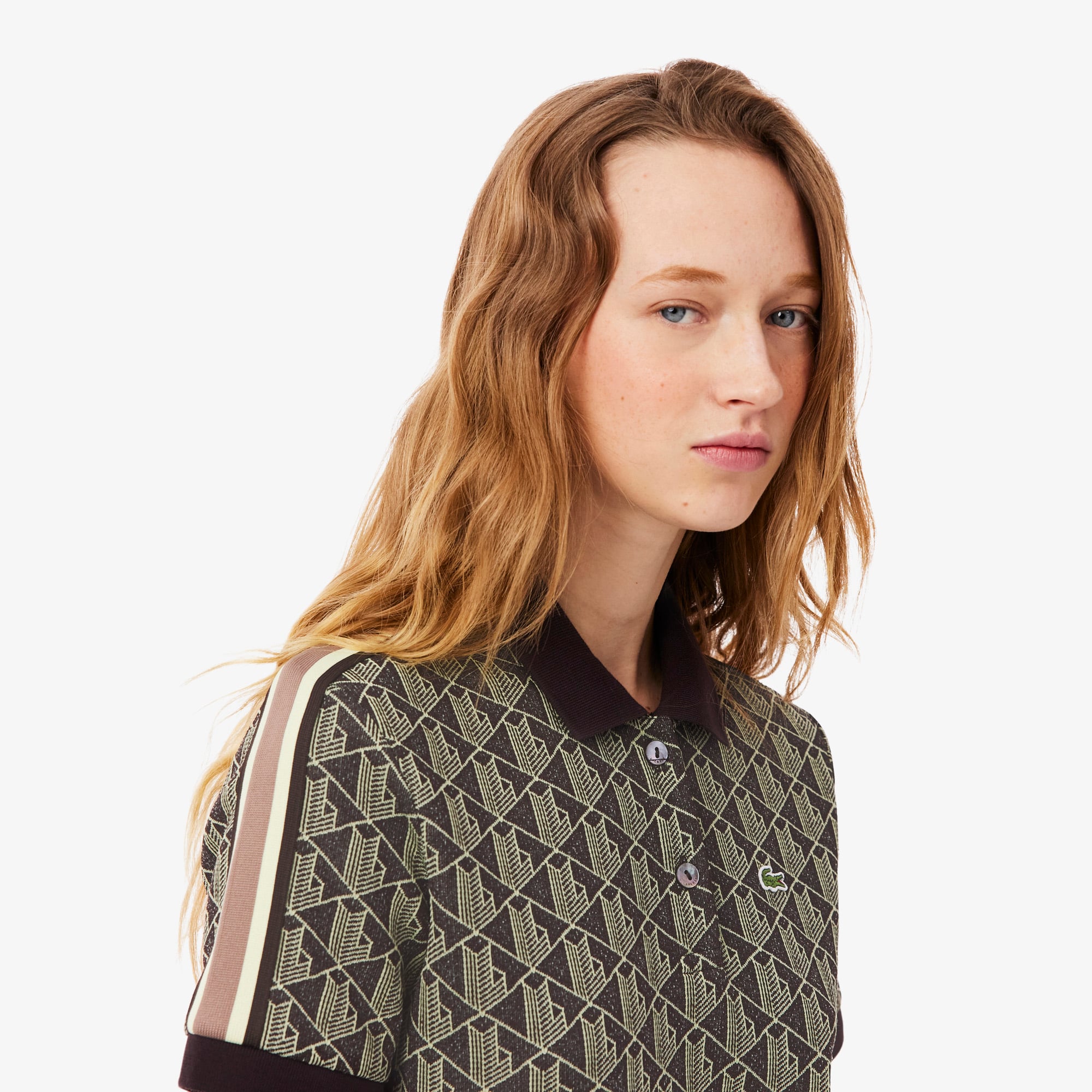 Đầm Polo Lacoste Nữ Ôm Dáng Họa Tiết Monogram