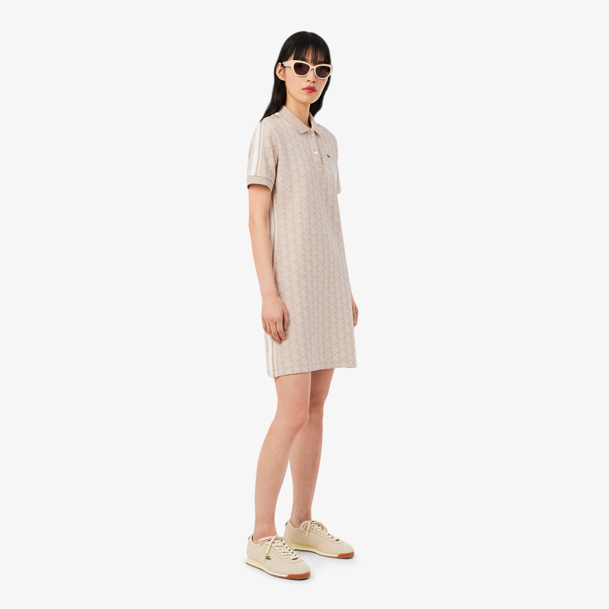 Đầm Polo Lacoste Nữ Ôm Dáng Họa Tiết Monogram