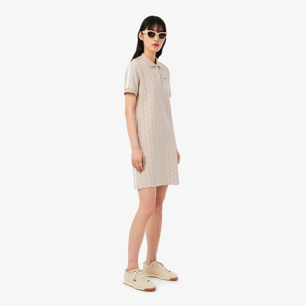 Đầm Polo Lacoste Nữ Ôm Dáng Họa Tiết Monogram