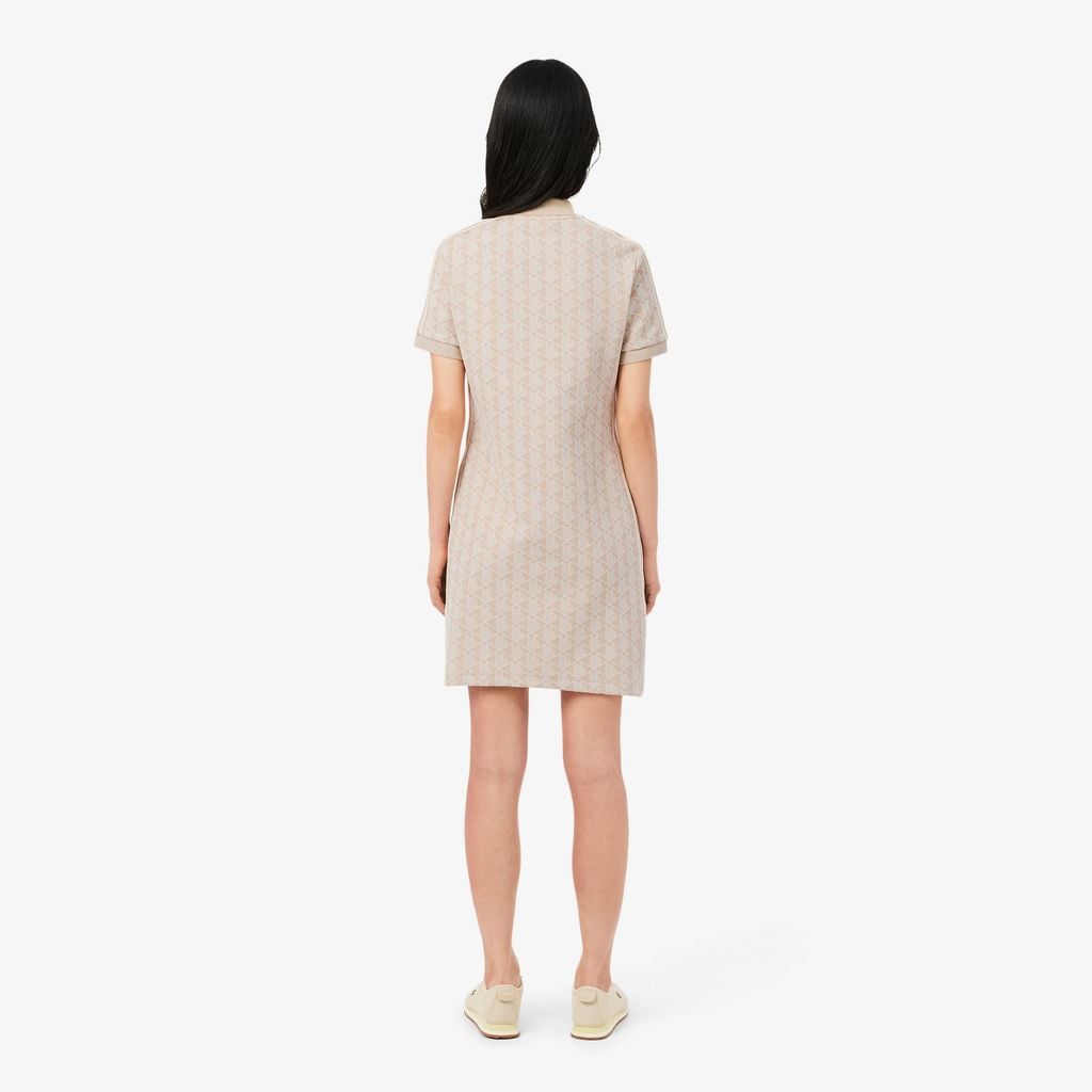 Đầm Polo Lacoste Nữ Ôm Dáng Họa Tiết Monogram