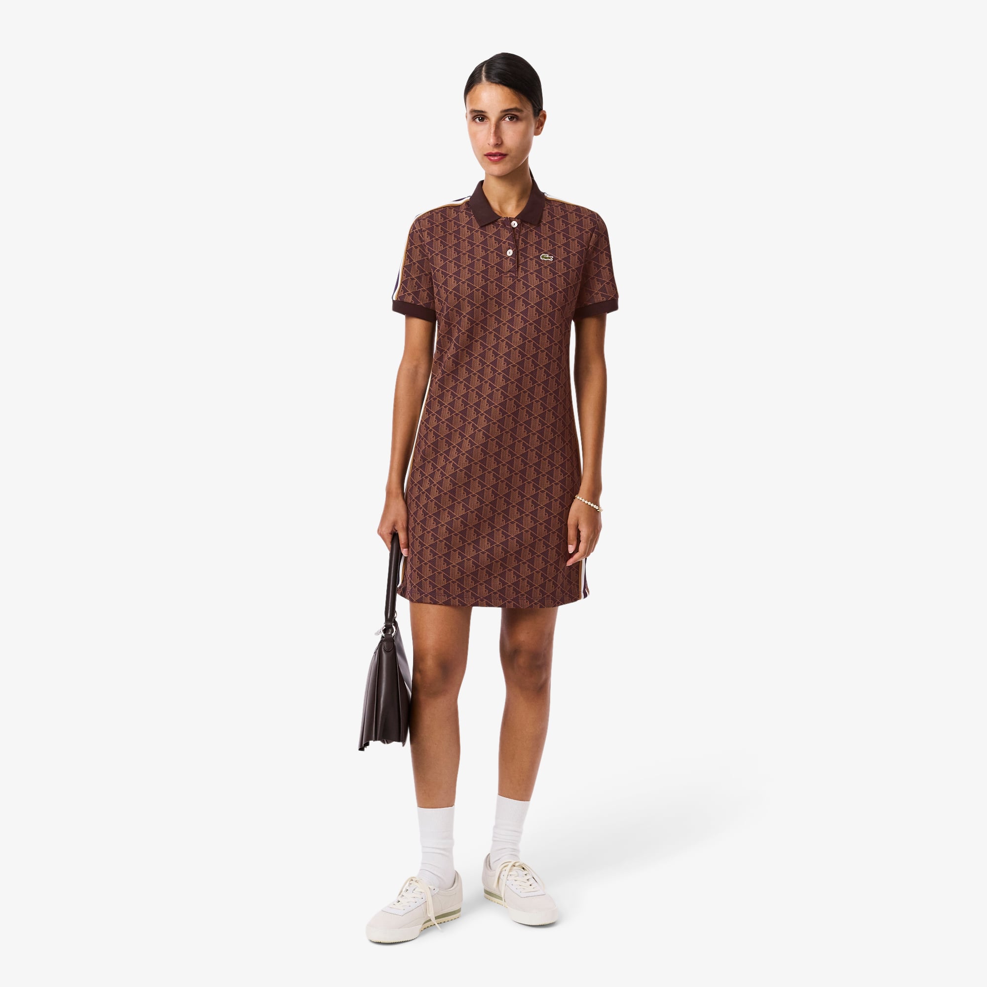 Đầm Polo Lacoste Nữ Ôm Dáng Họa Tiết Monogram
