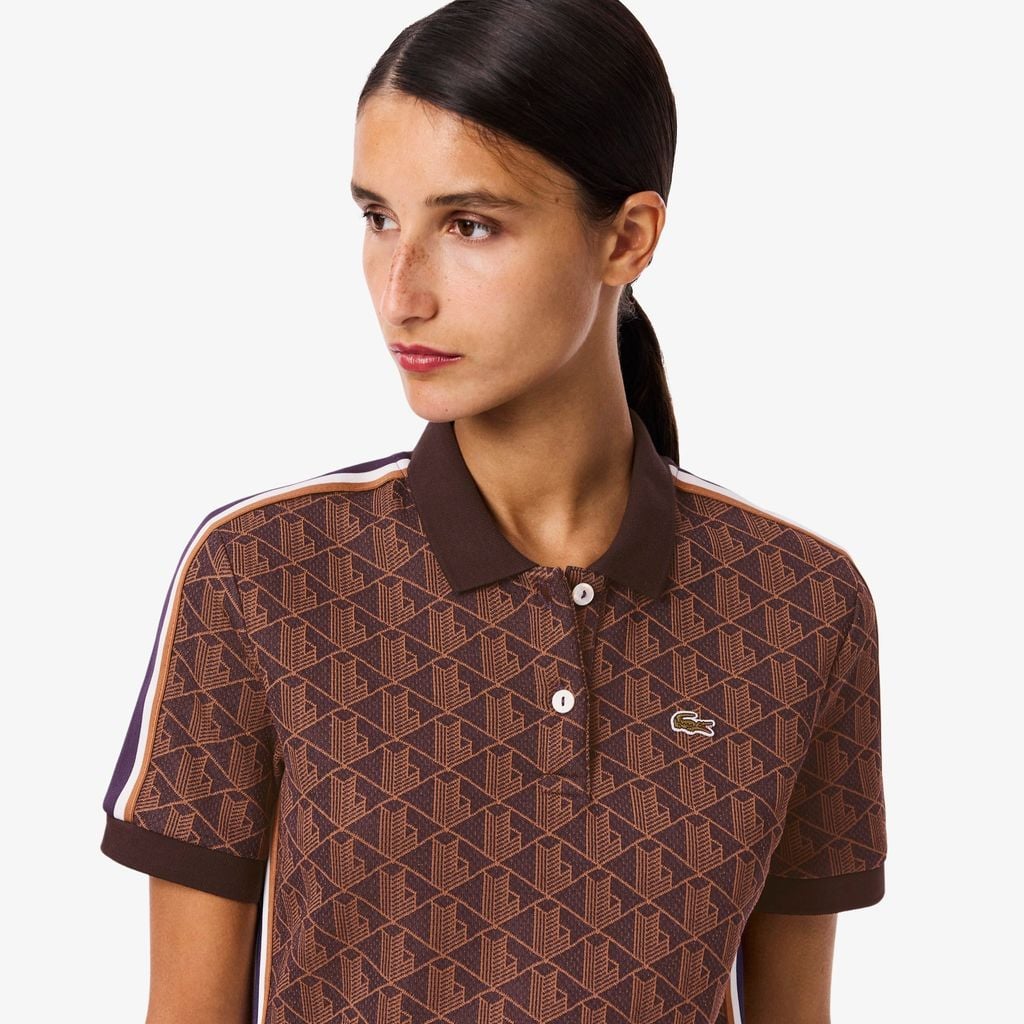 Đầm Polo Lacoste Nữ Ôm Dáng Họa Tiết Monogram