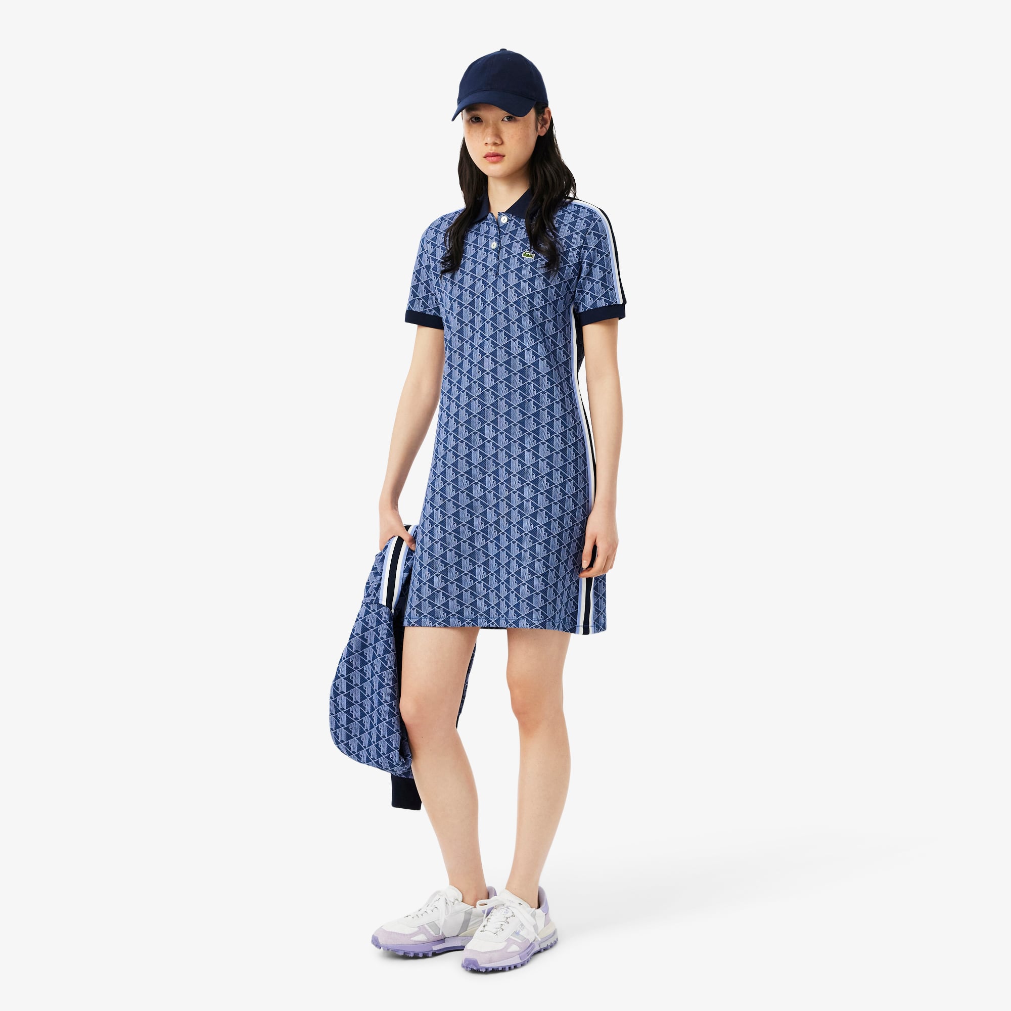 Đầm Polo Lacoste Nữ Ôm Dáng Họa Tiết Monogram