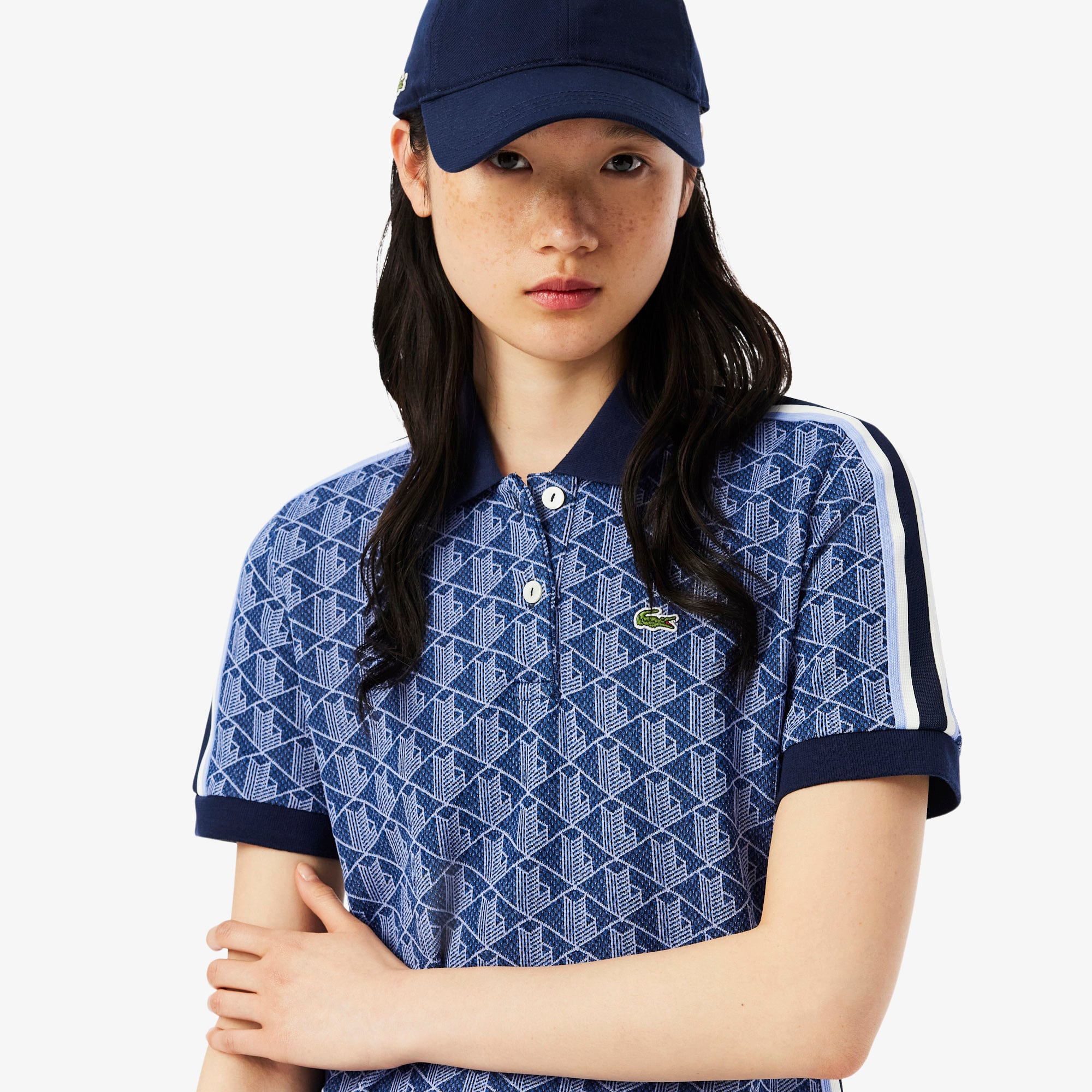 Đầm Polo Lacoste Nữ Ôm Dáng Họa Tiết Monogram
