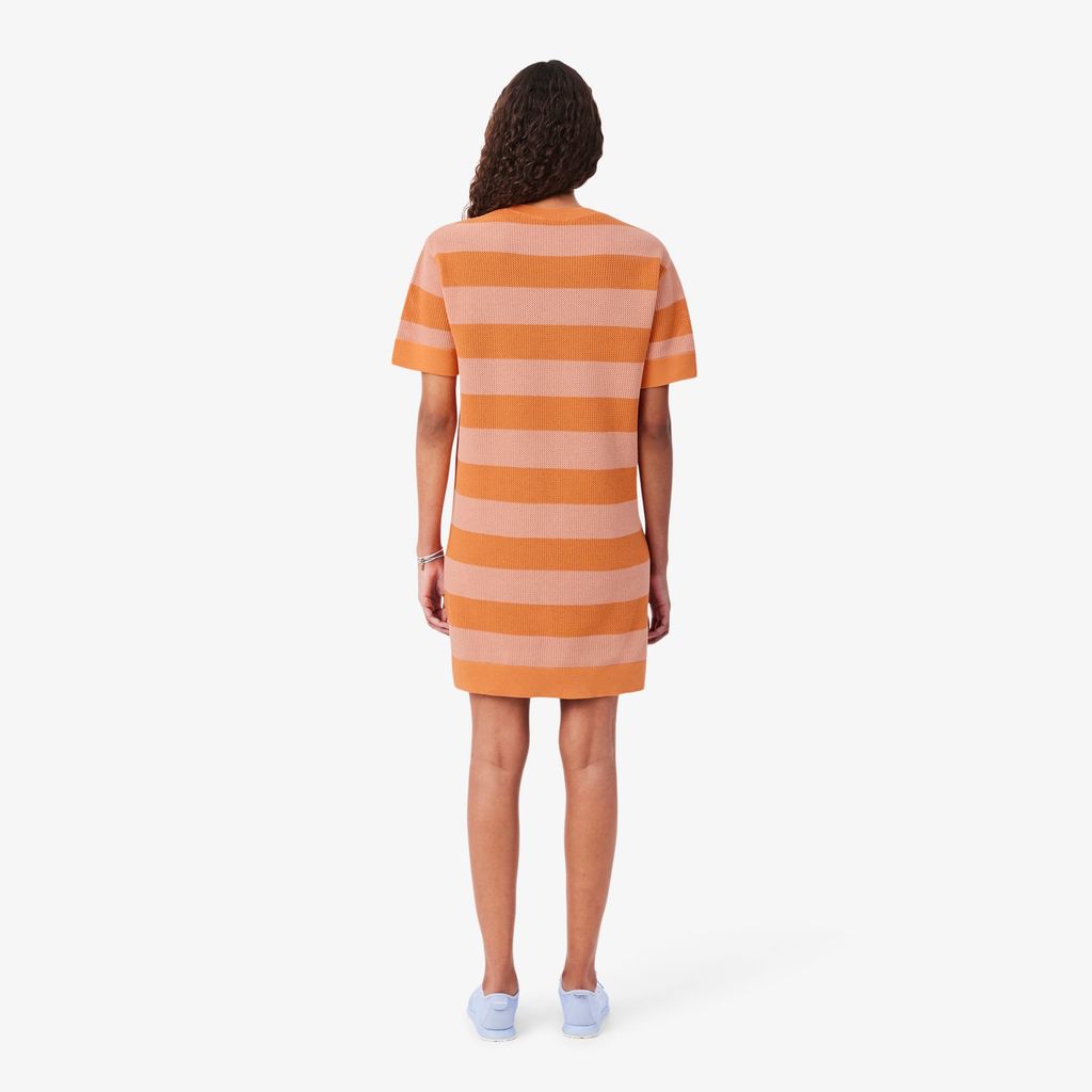 Đầm Lacoste Nữ Dáng Suông Đan Lưới Kẻ Sọc