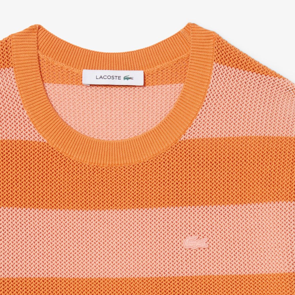 Đầm Lacoste Nữ Dáng Suông Đan Lưới Kẻ Sọc