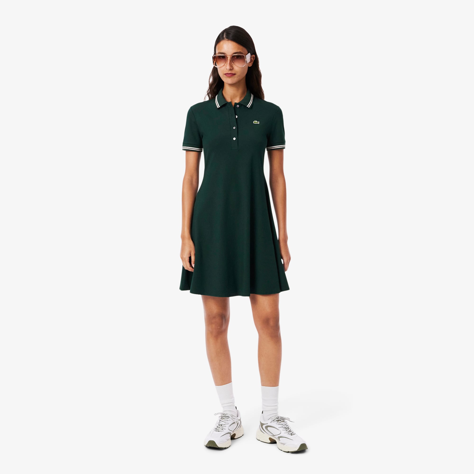 Đầm Polo Lacoste Nữ Xòe Chất Liệu Co Giãn