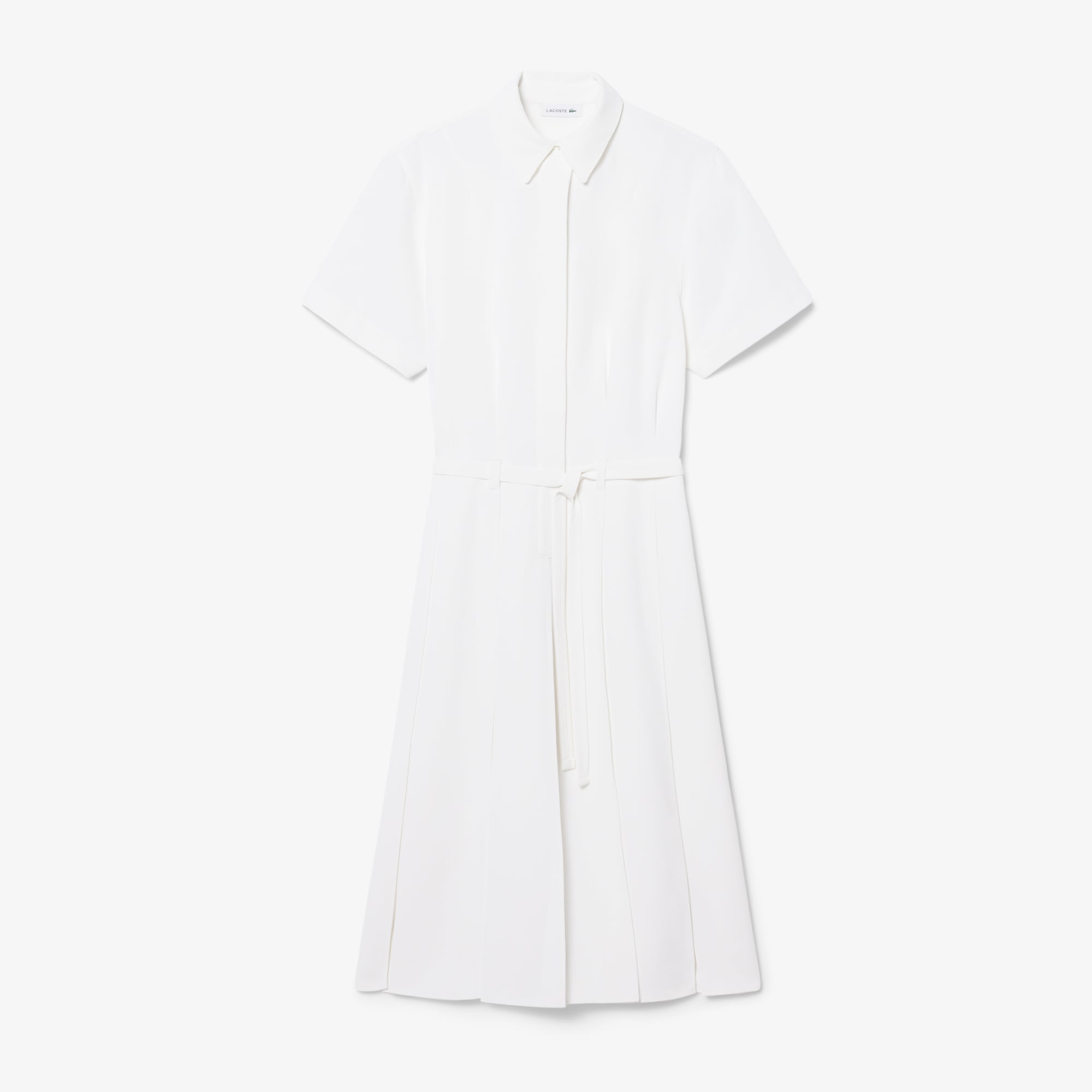 Đầm Lacoste Nữ Dáng Dài Xếp Ly Họa Tiết Dệt Jacquard