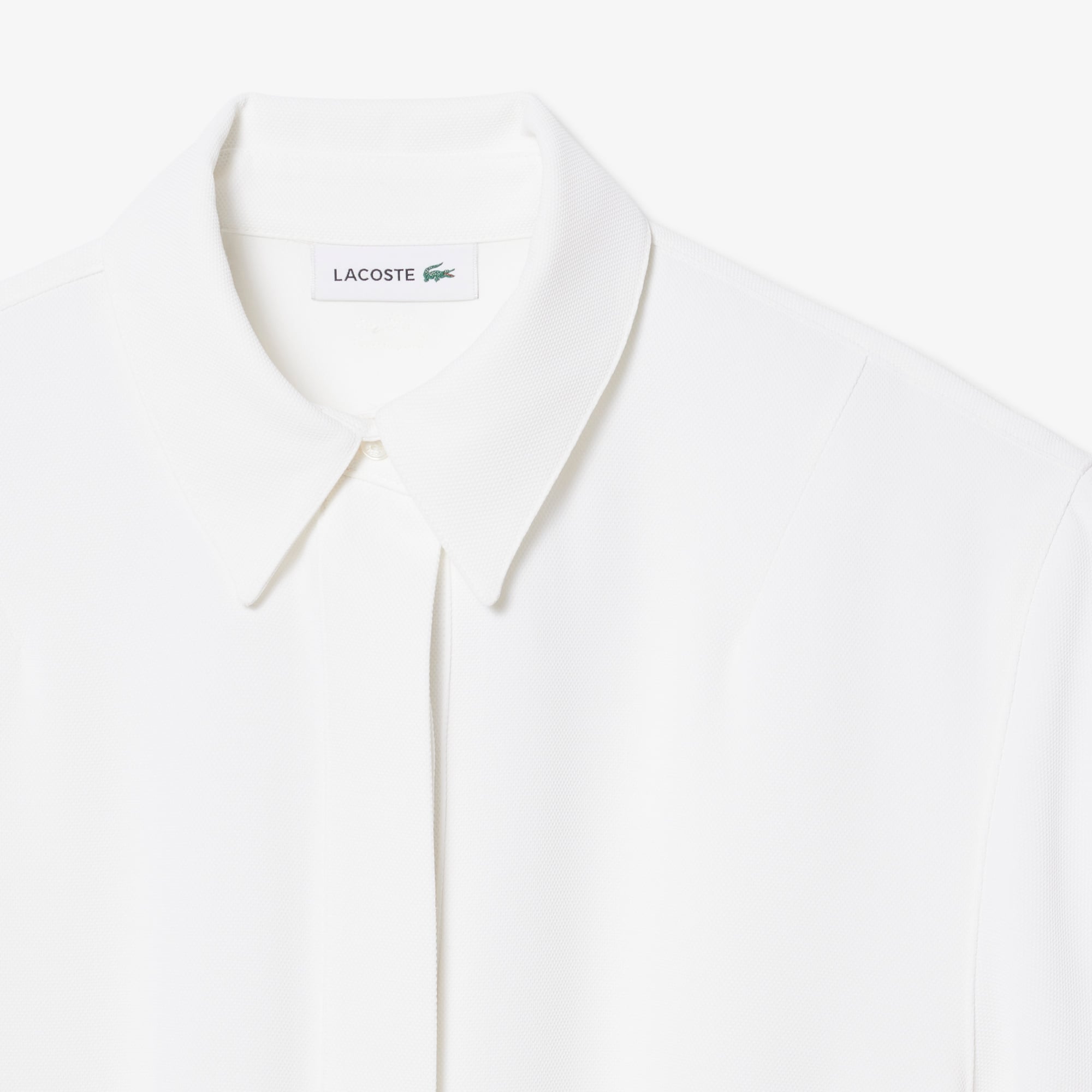 Đầm Lacoste Nữ Dáng Dài Xếp Ly Họa Tiết Dệt Jacquard