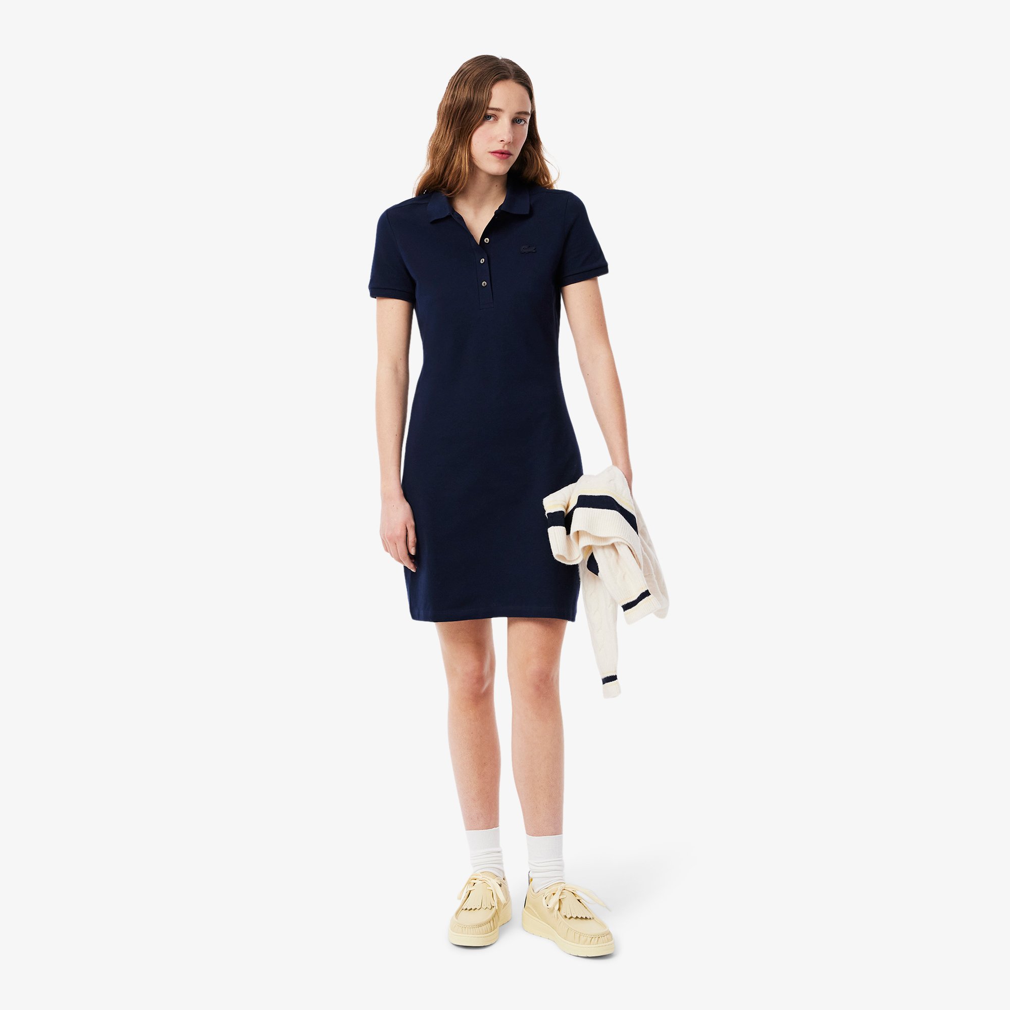 Đầm Polo Lacoste Nữ Piqué Ôm Dáng Co Dãn