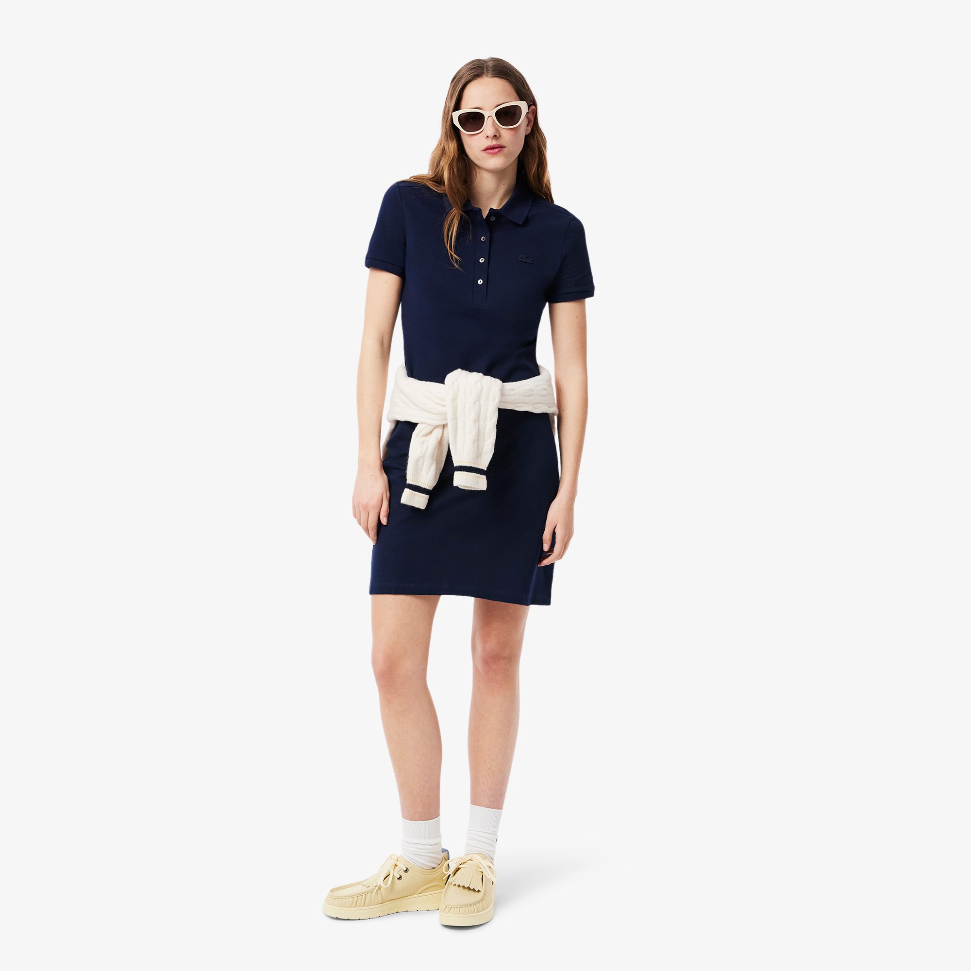 Đầm Polo Lacoste Nữ Piqué Ôm Dáng Co Dãn