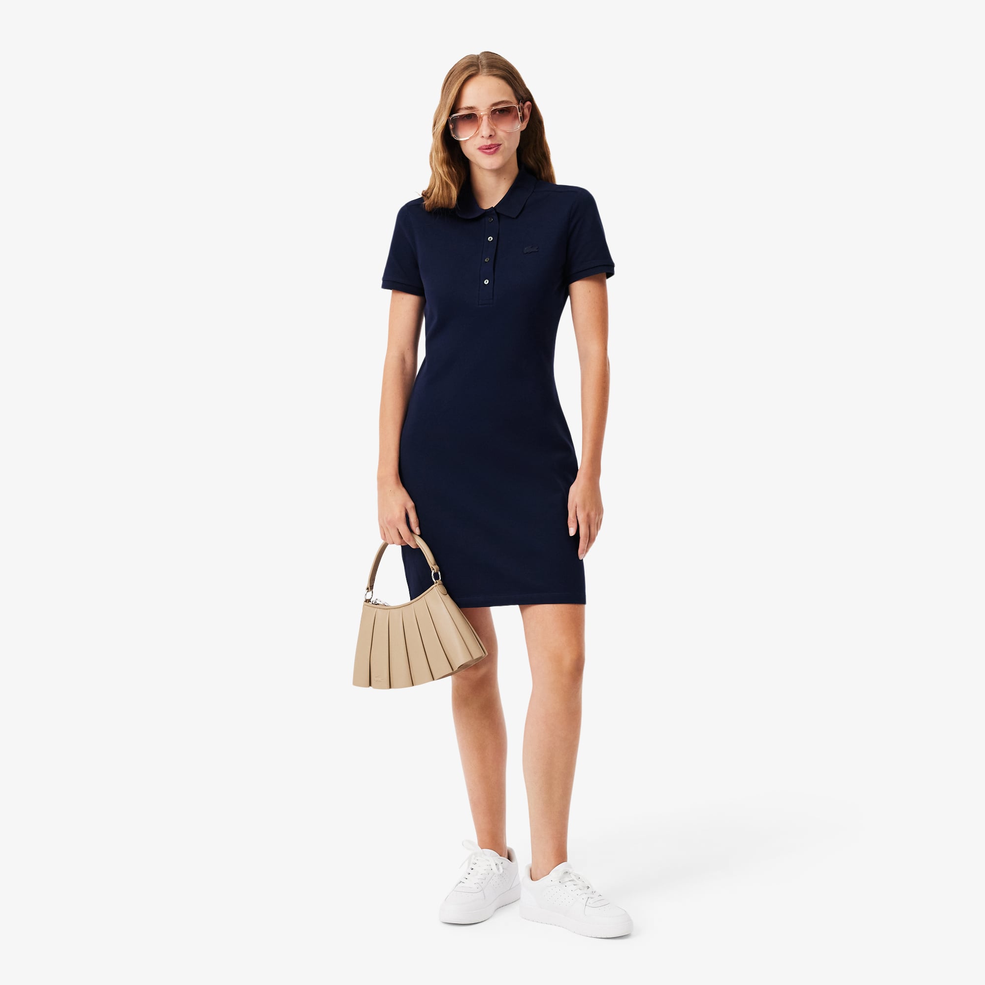 Đầm Polo Lacoste Nữ Piqué Ôm Dáng Co Dãn