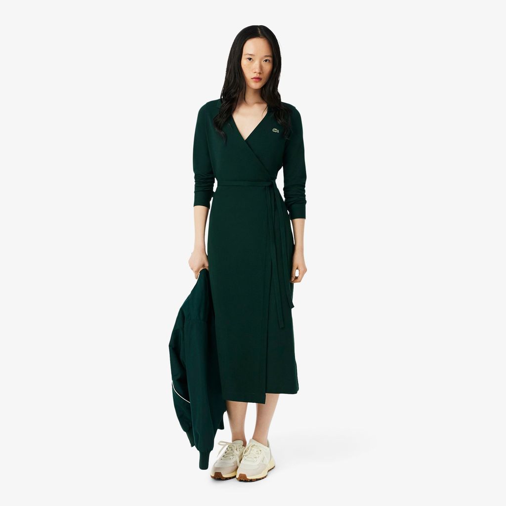 Đầm Polo Lacoste Nữ Ôm Dáng Cổ V