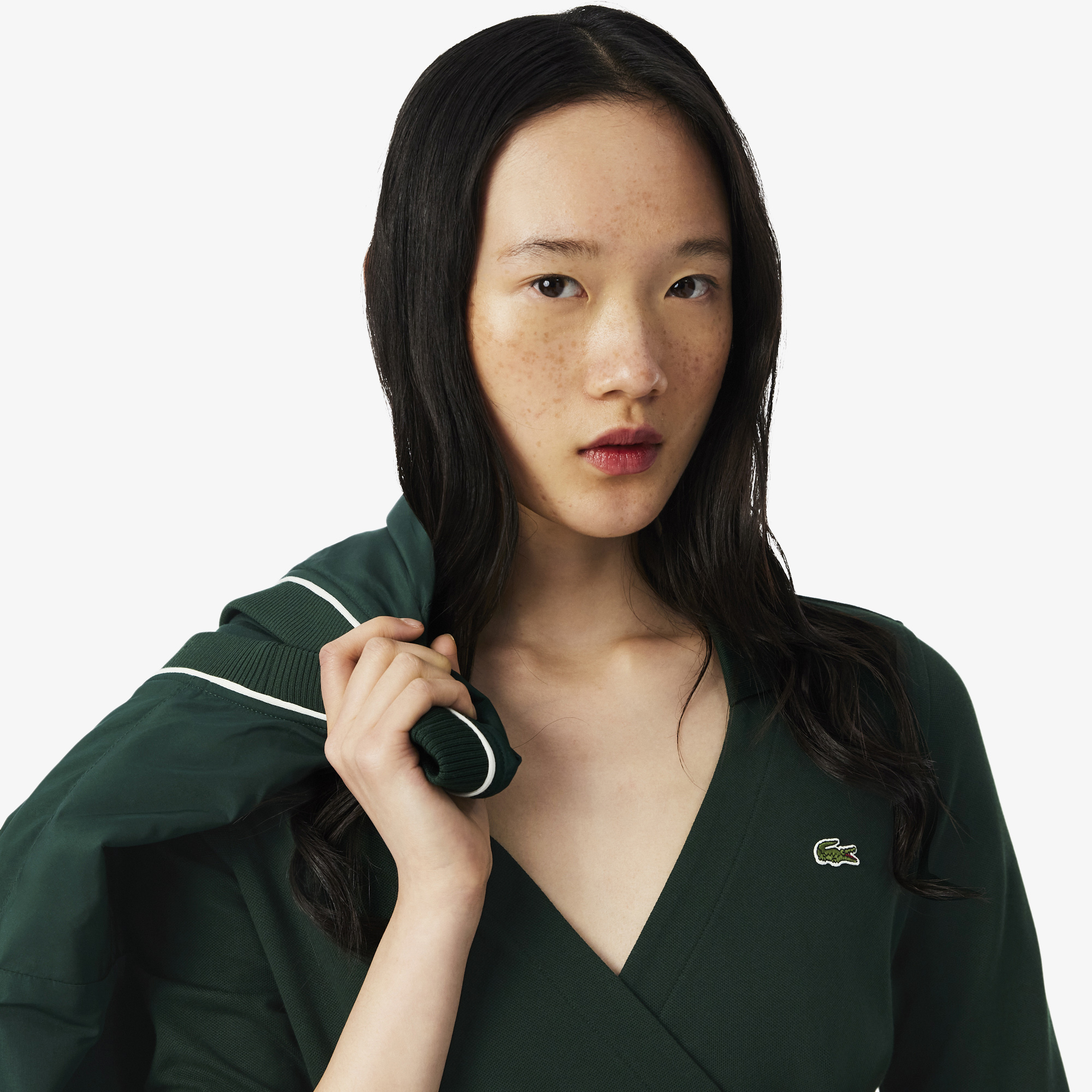 Đầm Polo Lacoste Nữ Ôm Dáng Cổ V
