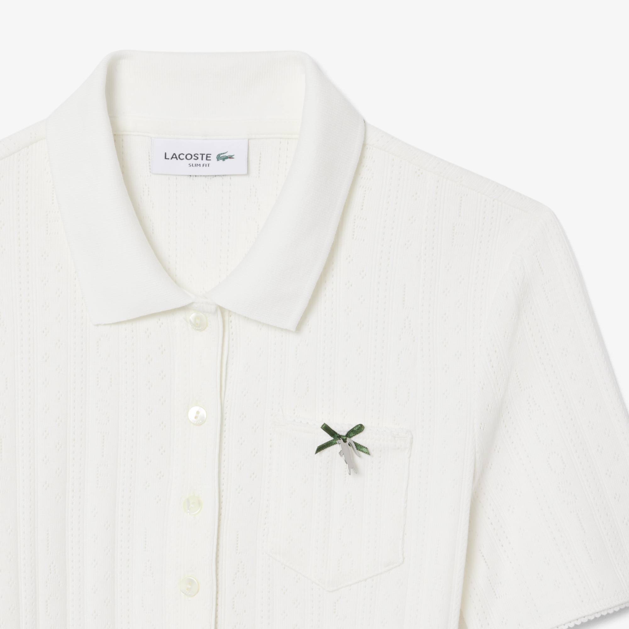 Đầm Polo Lacoste Nữ Ôm Dáng Chất Liệu Pointelle
