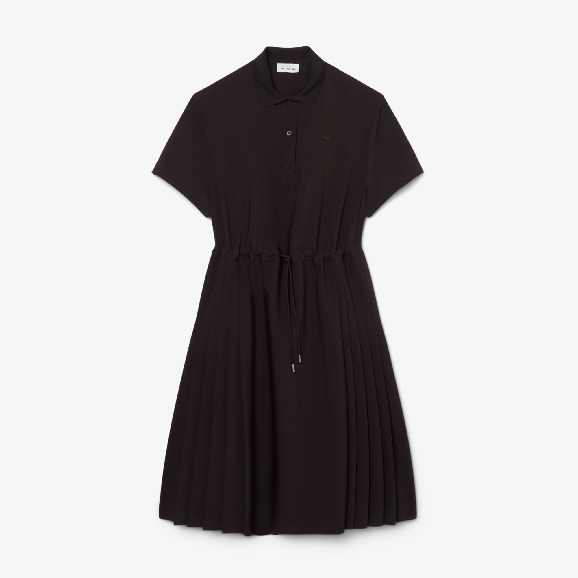 Đầm Polo Lacoste Nữ Dáng Chữ A Chất Liệu Pha Len Xếp Ly