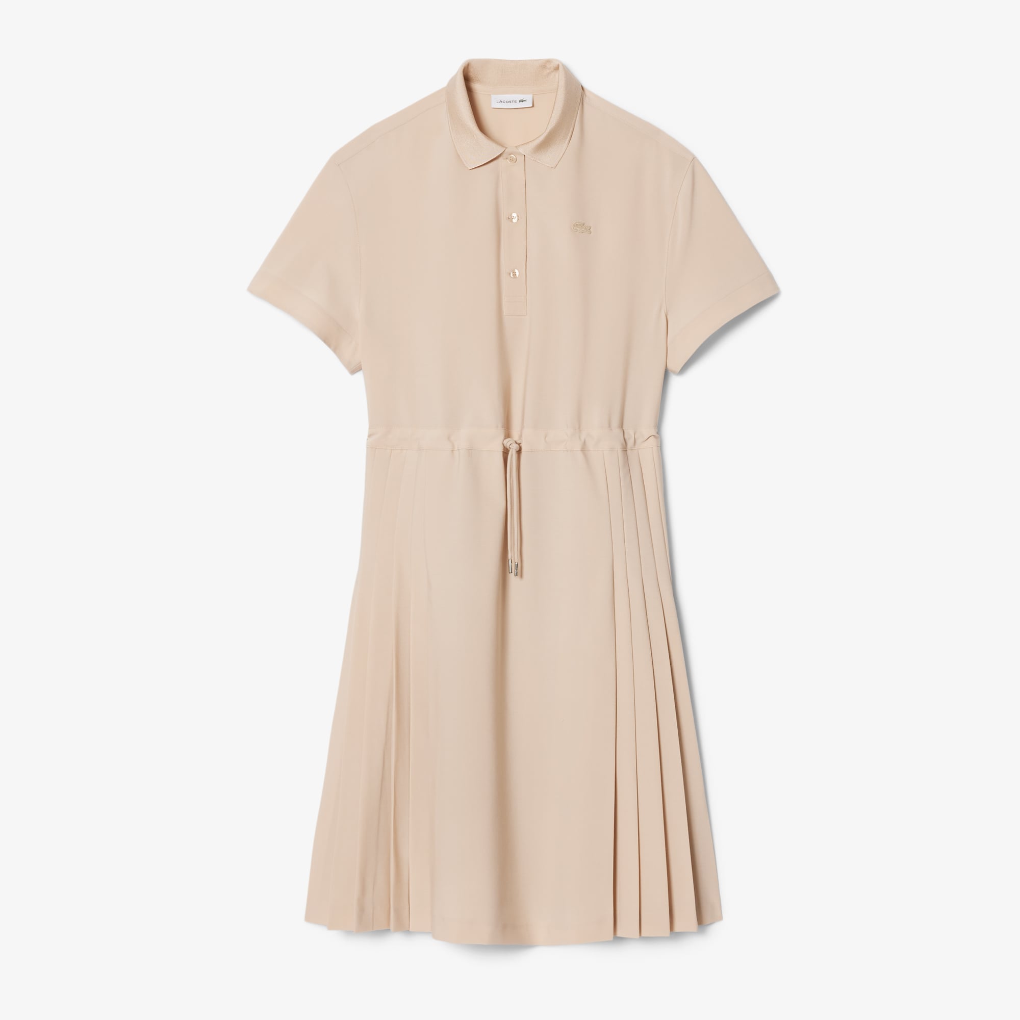 Đầm Polo Lacoste Nữ Dáng Chữ A Chất Liệu Pha Len Xếp Ly