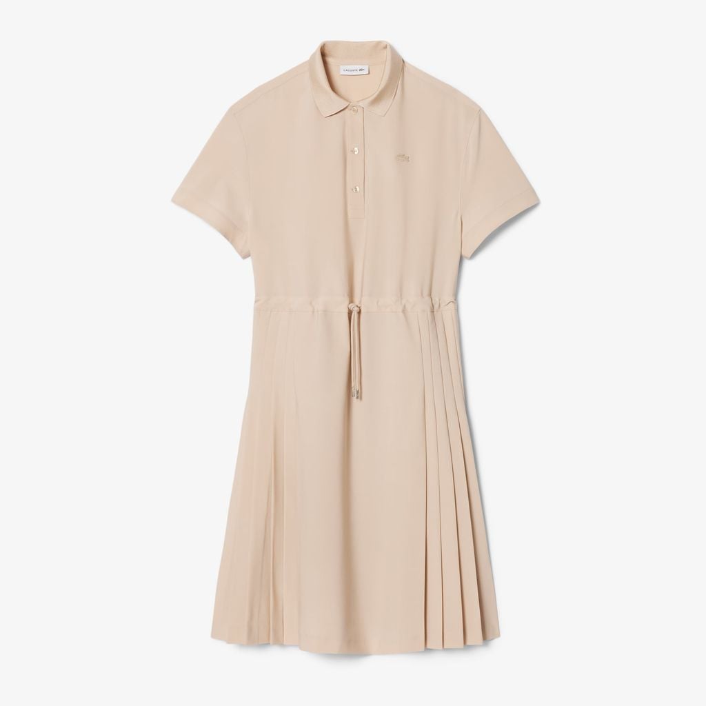 Đầm Polo Lacoste Nữ Dáng Chữ A Chất Liệu Pha Len Xếp Ly