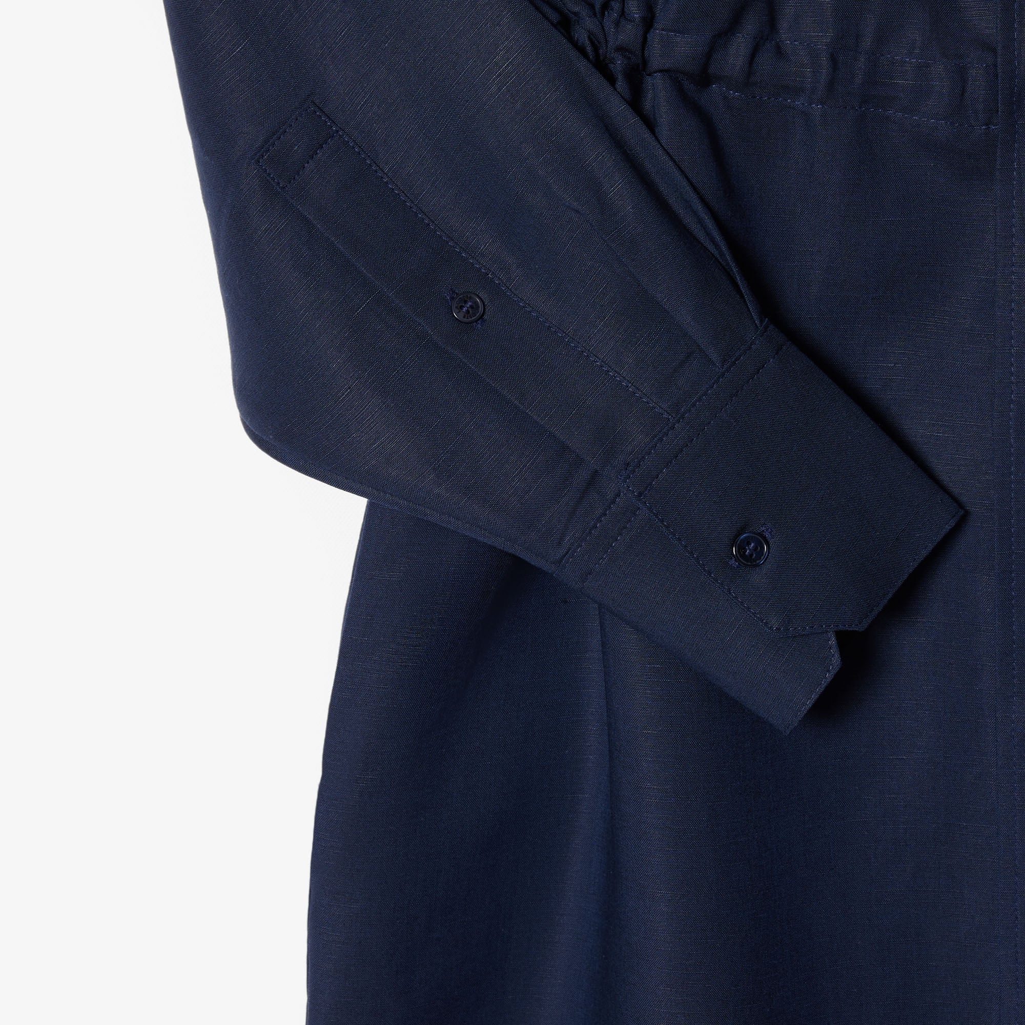 Đầm Sơ Mi Lacoste Nữ Dáng Oversize Chất Liệu Pha Linen
