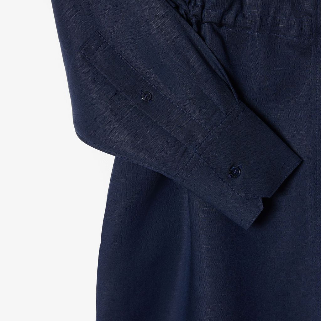 Đầm Sơ Mi Lacoste Nữ Dáng Oversize Chất Liệu Pha Linen