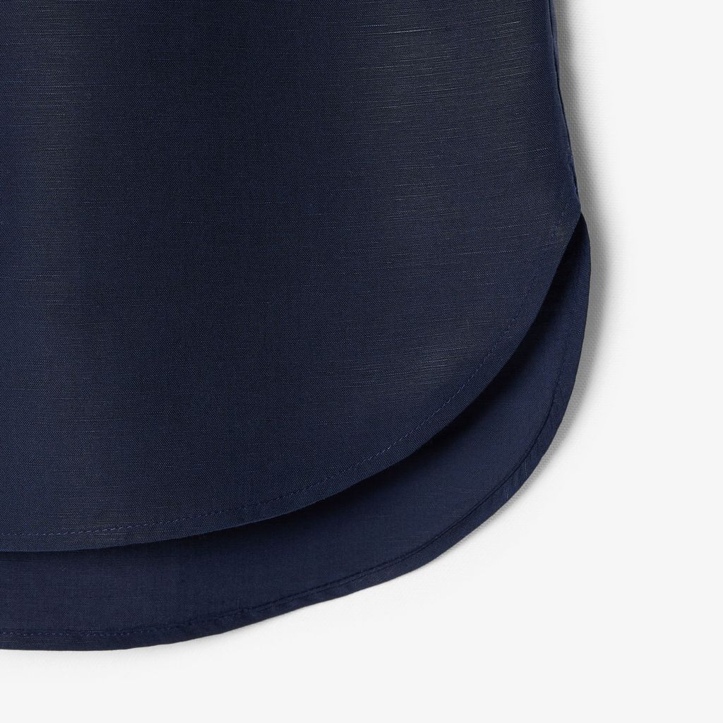 Đầm Sơ Mi Lacoste Nữ Dáng Oversize Chất Liệu Pha Linen