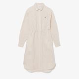 Đầm Sơ Mi Lacoste Nữ Dáng Oversize Chất Liệu Pha Linen