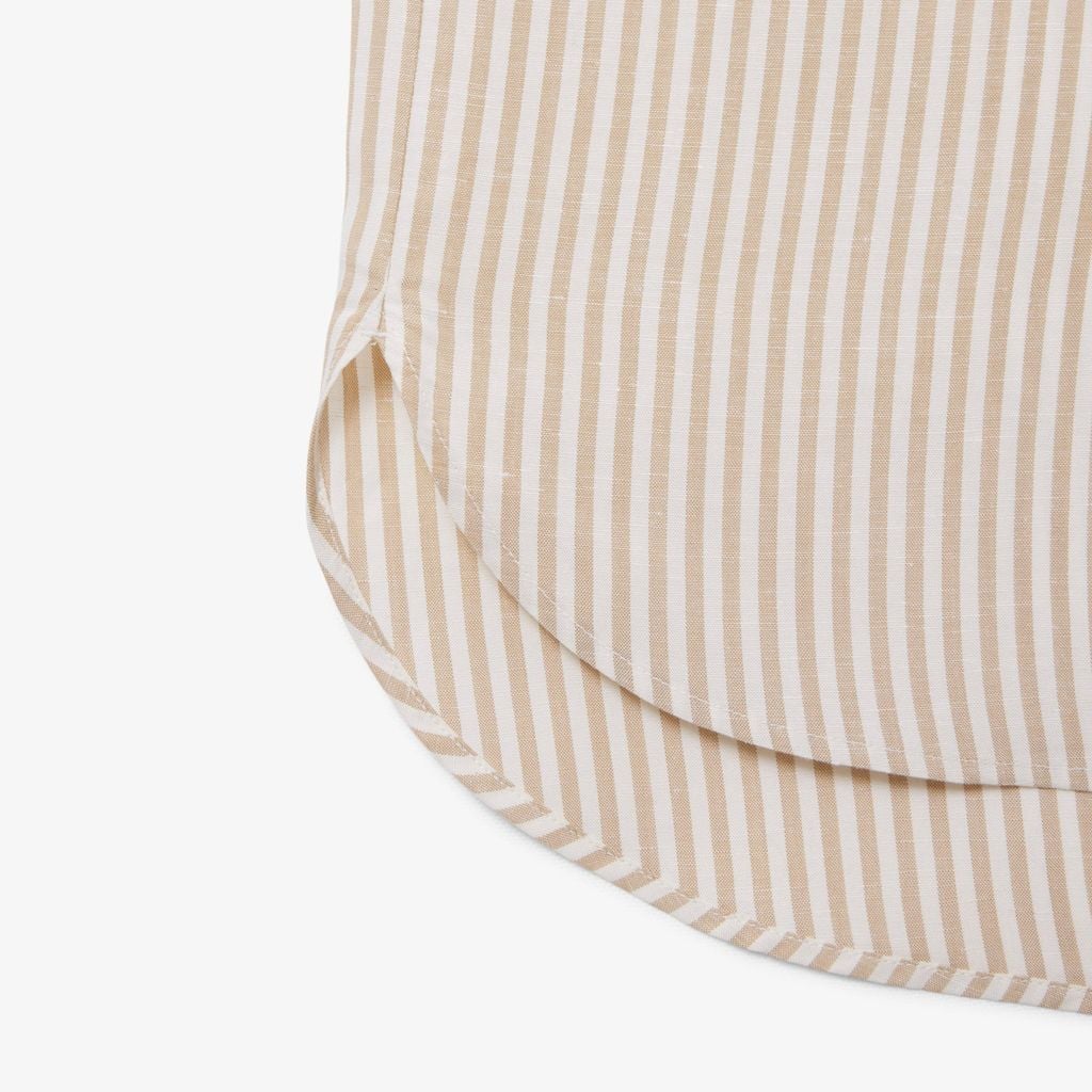 Đầm Sơ Mi Lacoste Nữ Dáng Oversize Chất Liệu Pha Linen