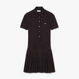 Đầm Polo Lacoste Nữ Dáng Suông Chất Liệu Piqué Co Giãn Xếp Ly
