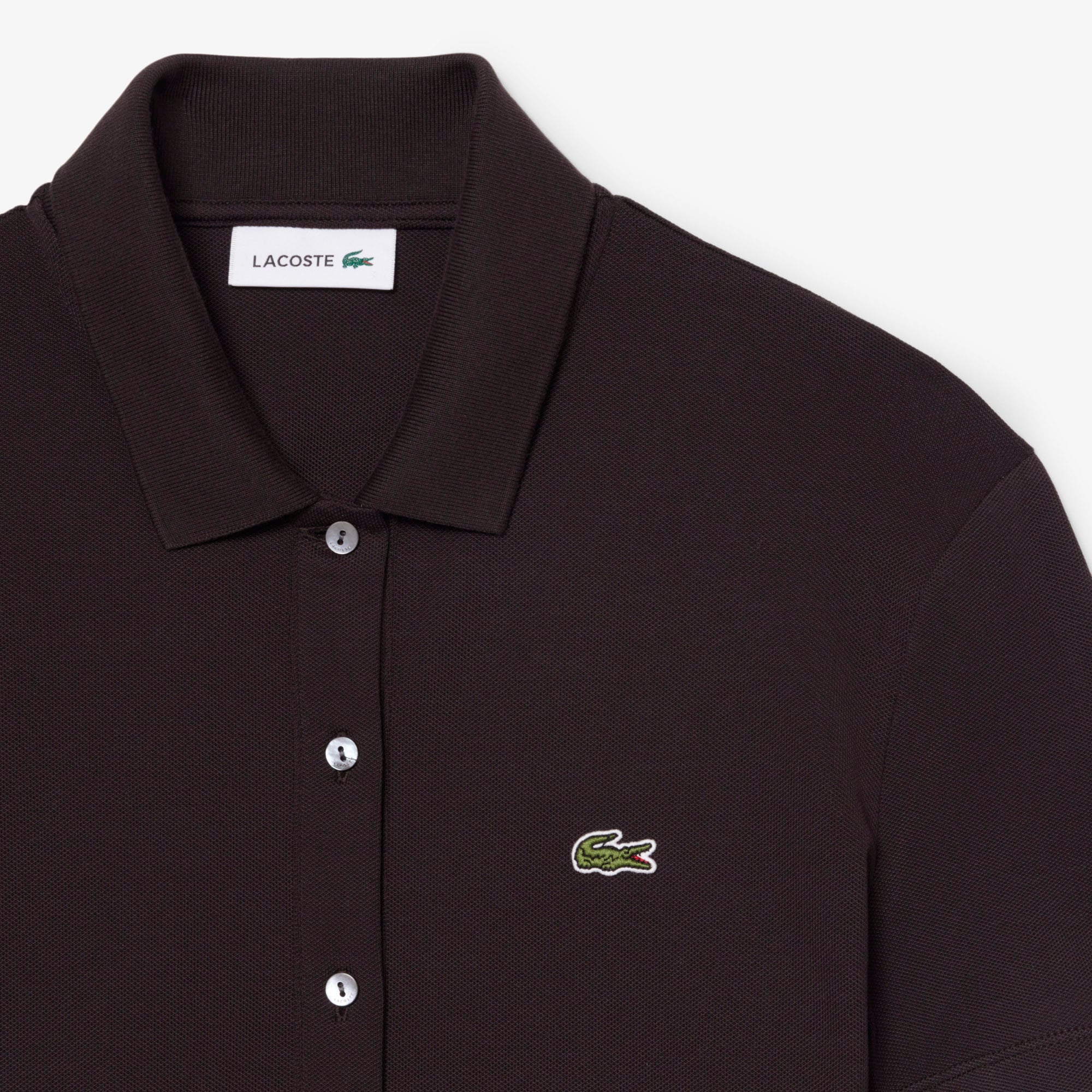 Đầm Polo Lacoste Nữ Dáng Suông Chất Liệu Piqué Co Giãn Xếp Ly
