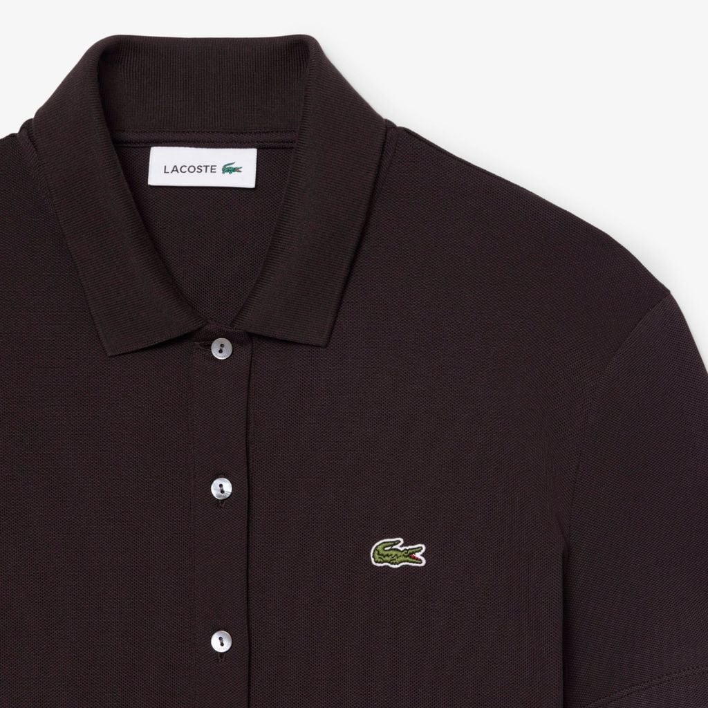 Đầm Polo Lacoste Nữ Dáng Suông Chất Liệu Piqué Co Giãn Xếp Ly
