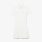 Đầm Polo Lacoste Nữ Dáng Suông Chất Liệu Piqué Co Giãn Xếp Ly
