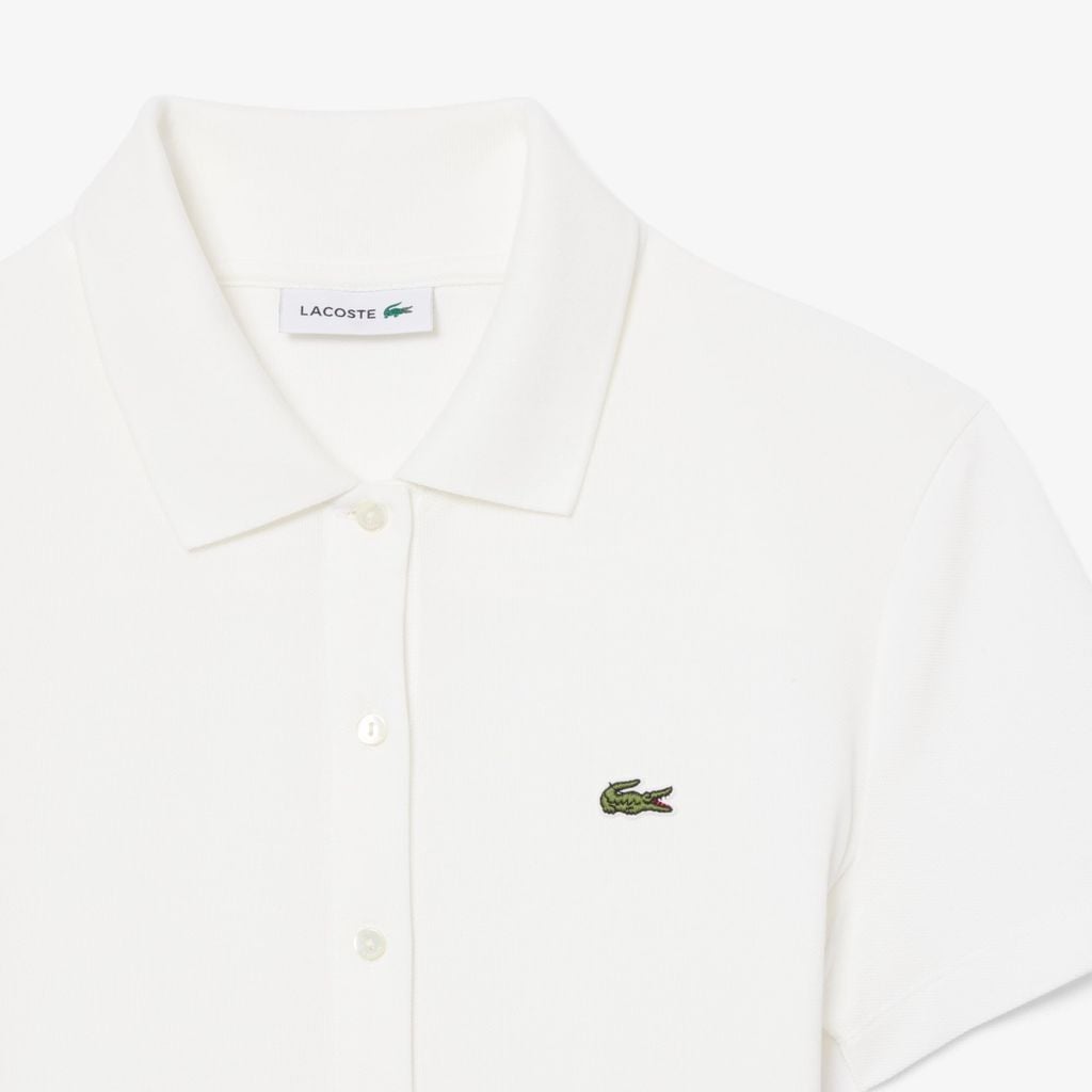 Đầm Polo Lacoste Nữ Dáng Suông Chất Liệu Piqué Co Giãn Xếp Ly