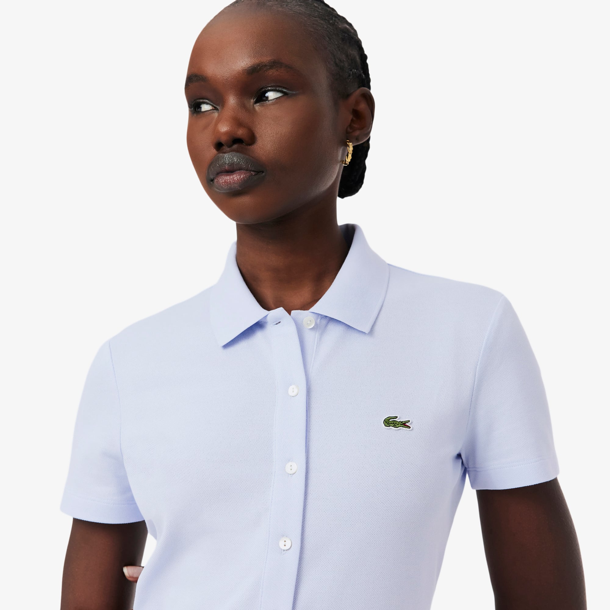 Đầm Polo Lacoste Nữ Dáng Suông Chất Liệu Piqué Co Giãn Xếp Ly