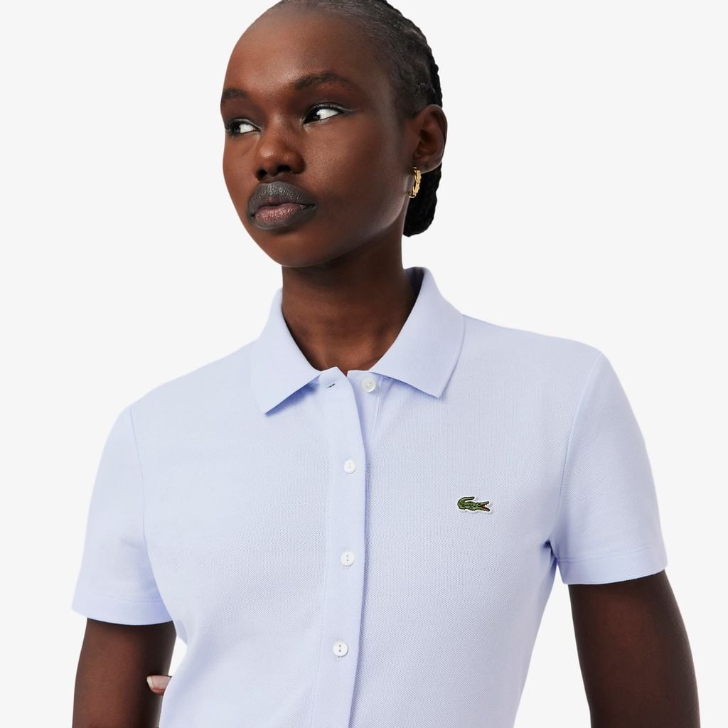 Đầm Polo Lacoste Nữ Dáng Suông Chất Liệu Piqué Co Giãn Xếp Ly