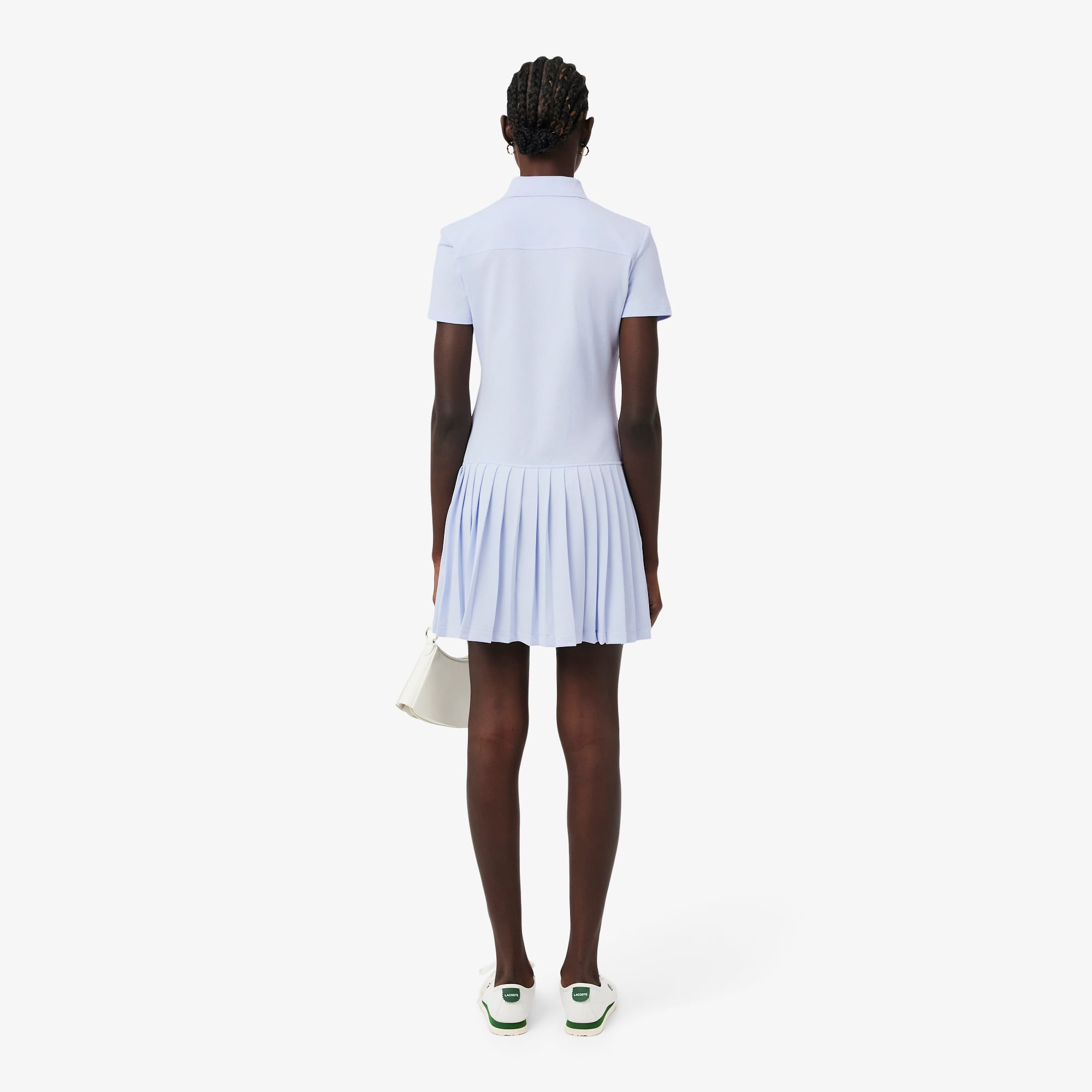 Đầm Polo Lacoste Nữ Dáng Suông Chất Liệu Piqué Co Giãn Xếp Ly