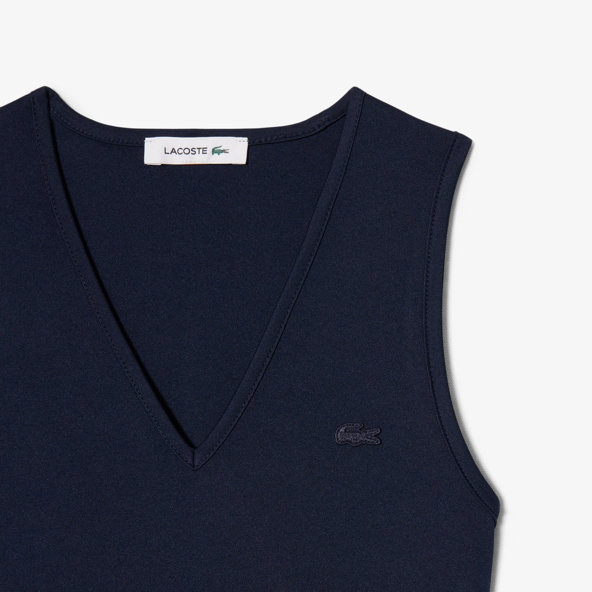 Đầm Dài Lacoste Nữ Dáng Suông Xếp Ly Không Tay