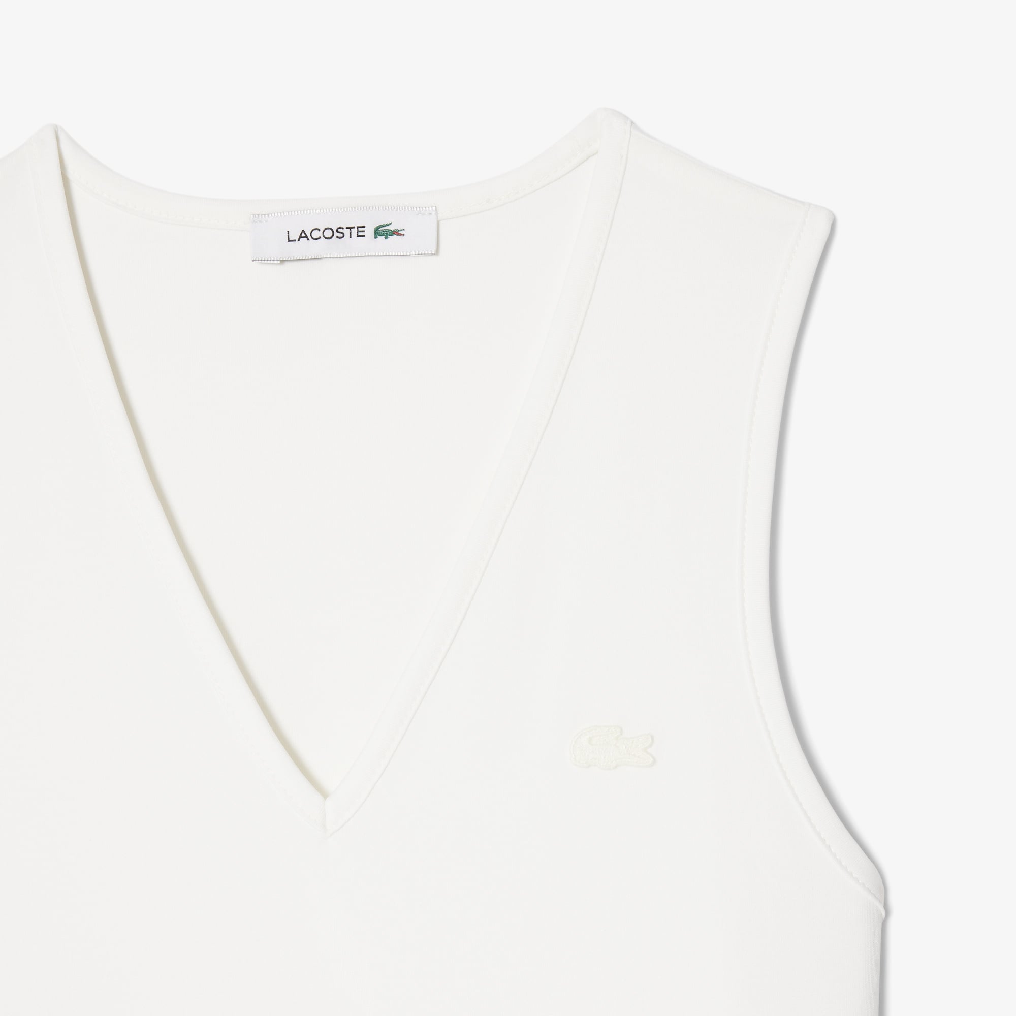Đầm Dài Lacoste Nữ Dáng Suông Xếp Ly Không Tay