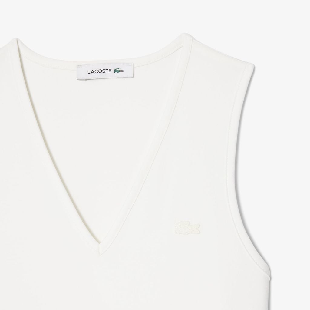 Đầm Dài Lacoste Nữ Dáng Suông Xếp Ly Không Tay