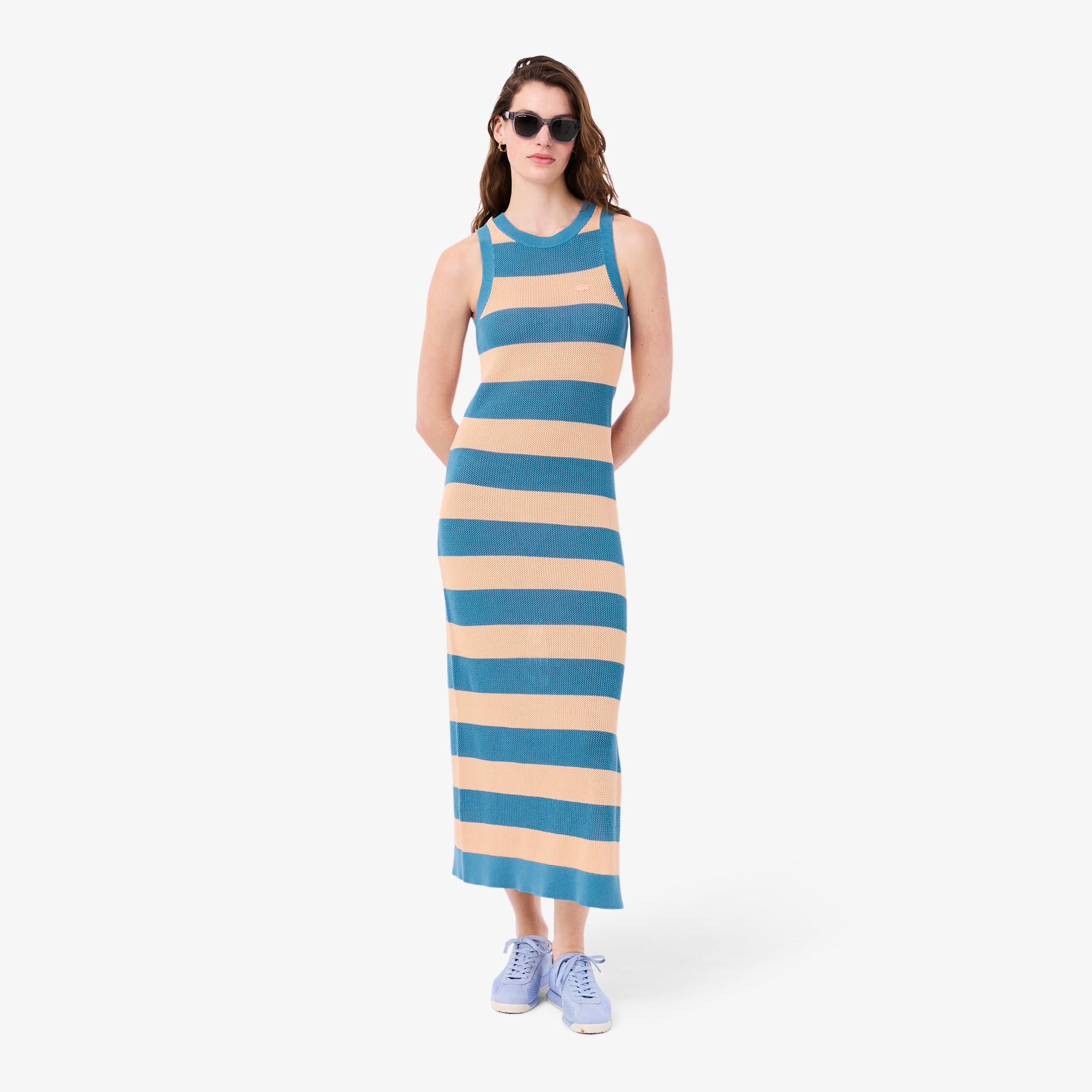 Đầm Lacoste Nữ Chất Liệu Cotton Kẻ Sọc