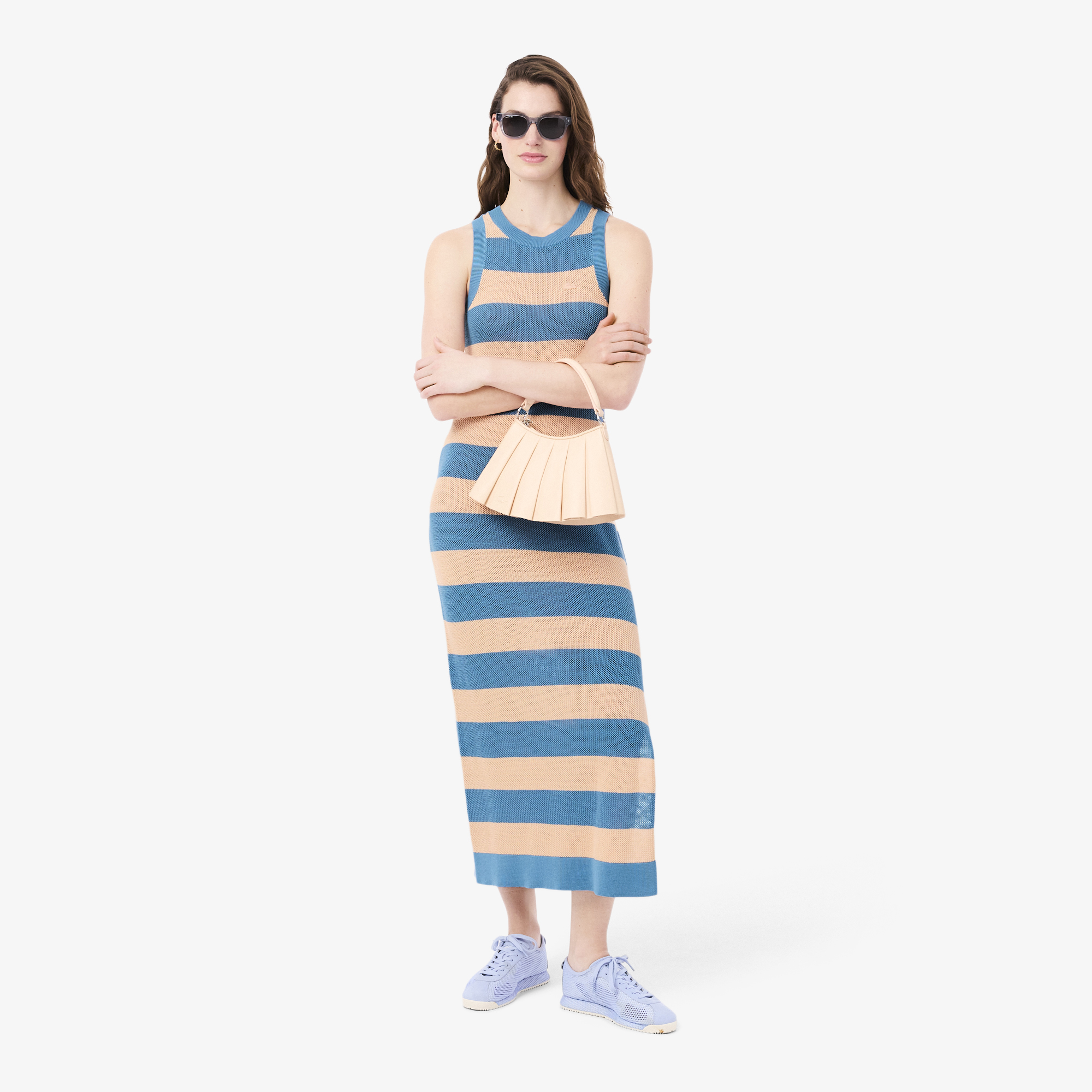 Đầm Lacoste Nữ Chất Liệu Cotton Kẻ Sọc