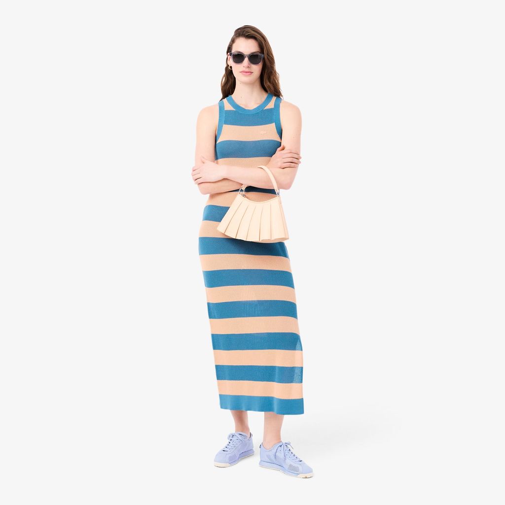 Đầm Lacoste Nữ Chất Liệu Cotton Kẻ Sọc