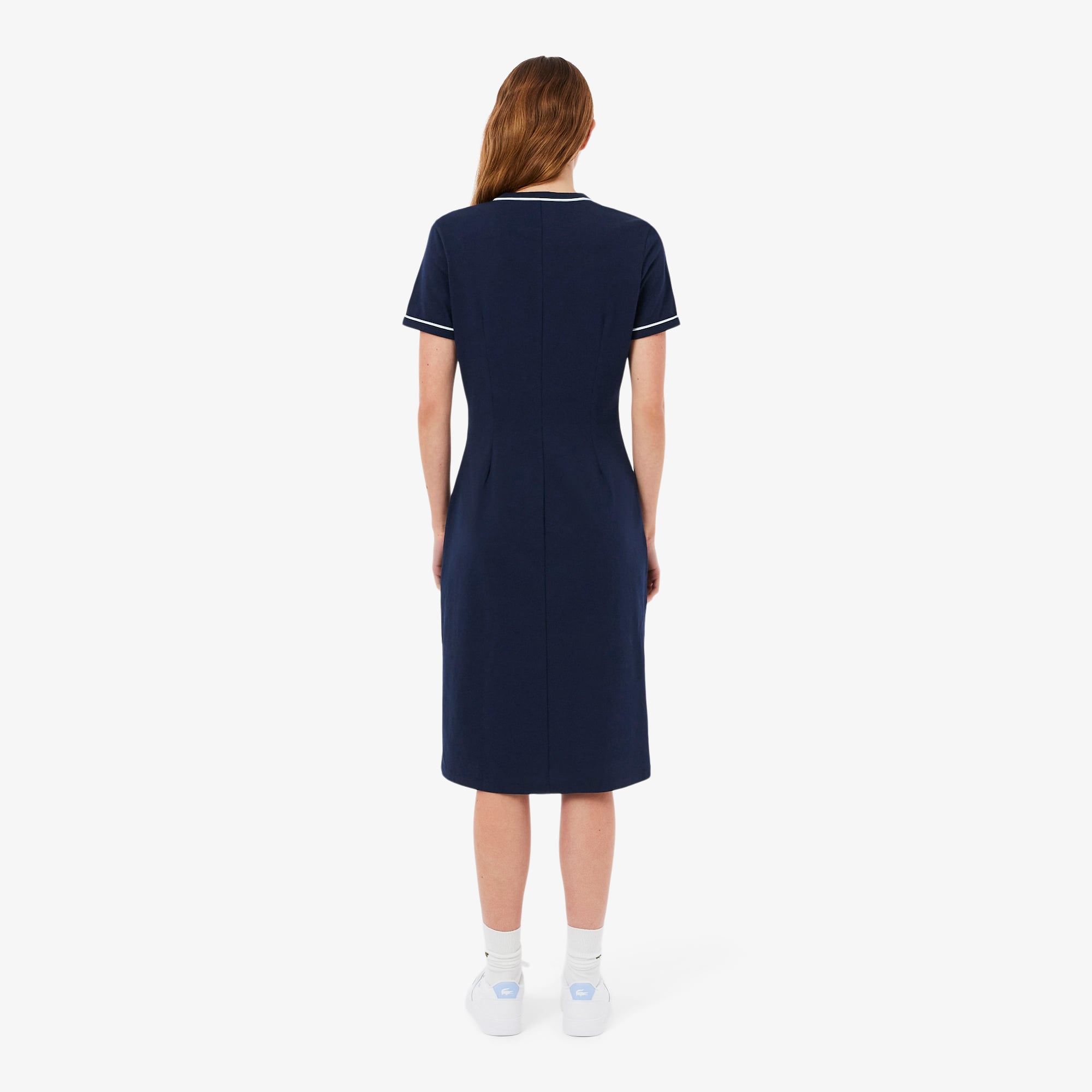 Đầm Lacoste Nữ Dáng Chữ A Chất Liệu Jersey Điểm Nhấn Viền Trang Trí