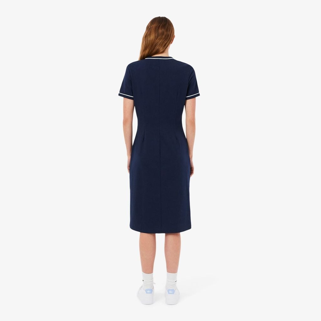 Đầm Lacoste Nữ Dáng Chữ A Chất Liệu Jersey Điểm Nhấn Viền Trang Trí