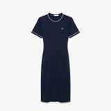 Đầm Lacoste Nữ Dáng Chữ A Chất Liệu Jersey Điểm Nhấn Viền Trang Trí