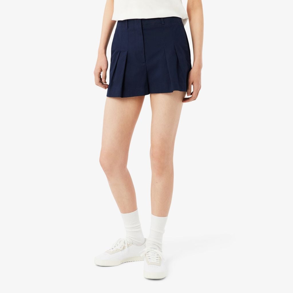 Quần Ngắn Lacoste Nữ Dáng Oversize Chất Liệu Cotton Gabardine
