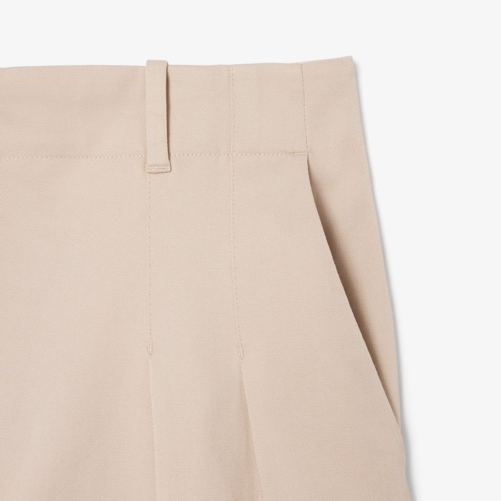 Quần Ngắn Lacoste Nữ Dáng Oversize Chất Liệu Cotton Gabardine