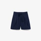 Quần Ngắn Lacoste Nữ Dáng Oversize Chất Liệu Pha Linen Mềm Mại